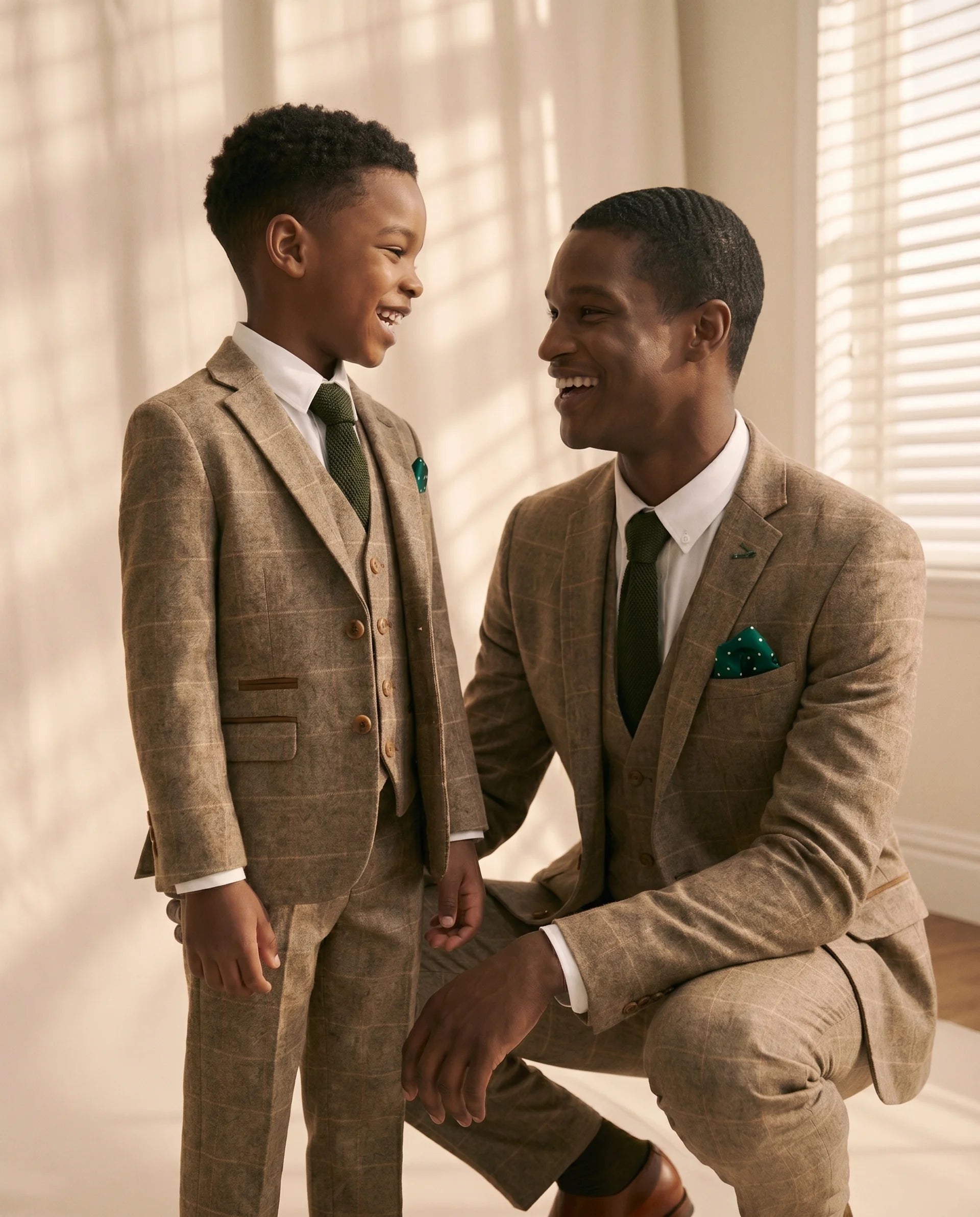 Father & Son - Ted Tan Tweed Three Piece suit