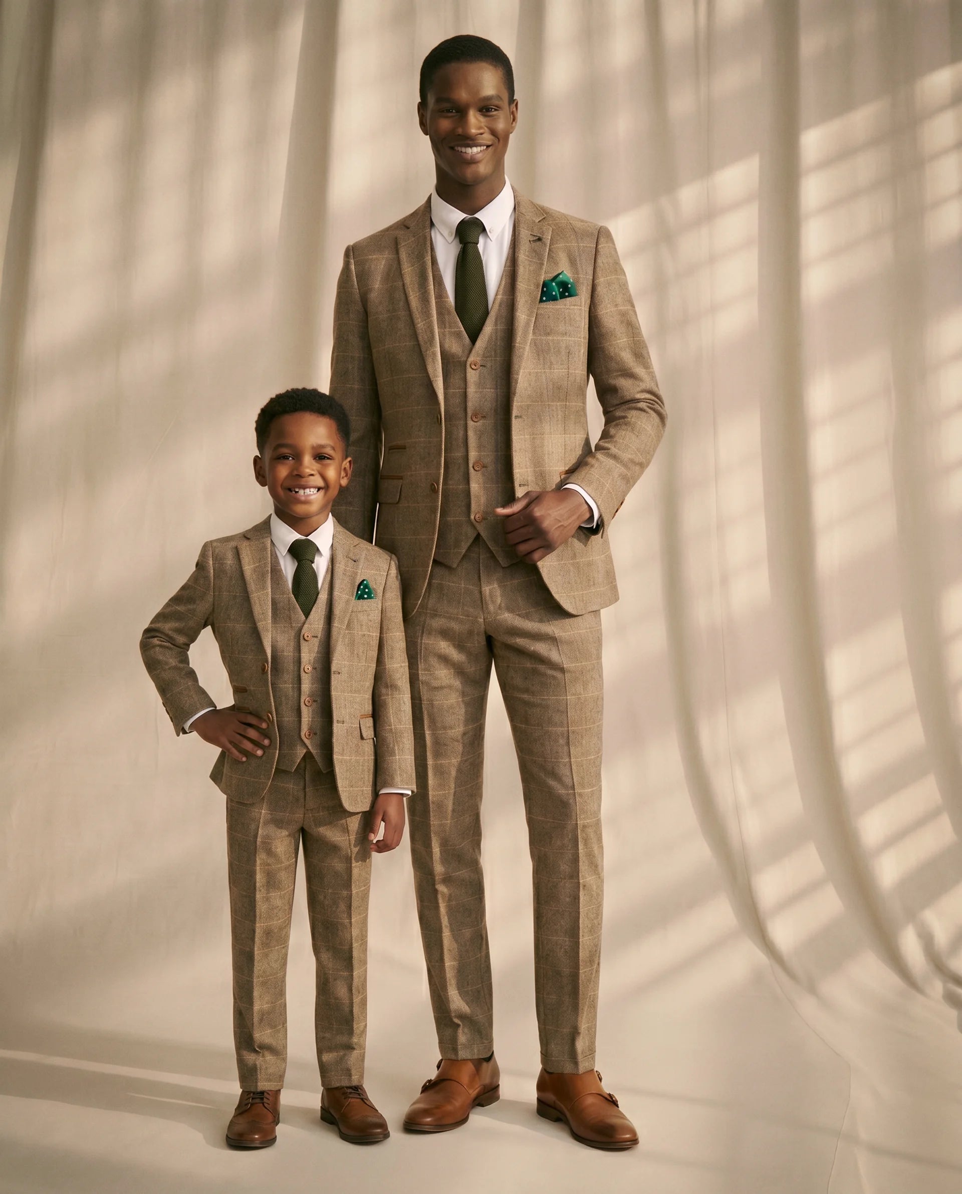 Father & Son - Ted Tan Tweed Three Piece suit