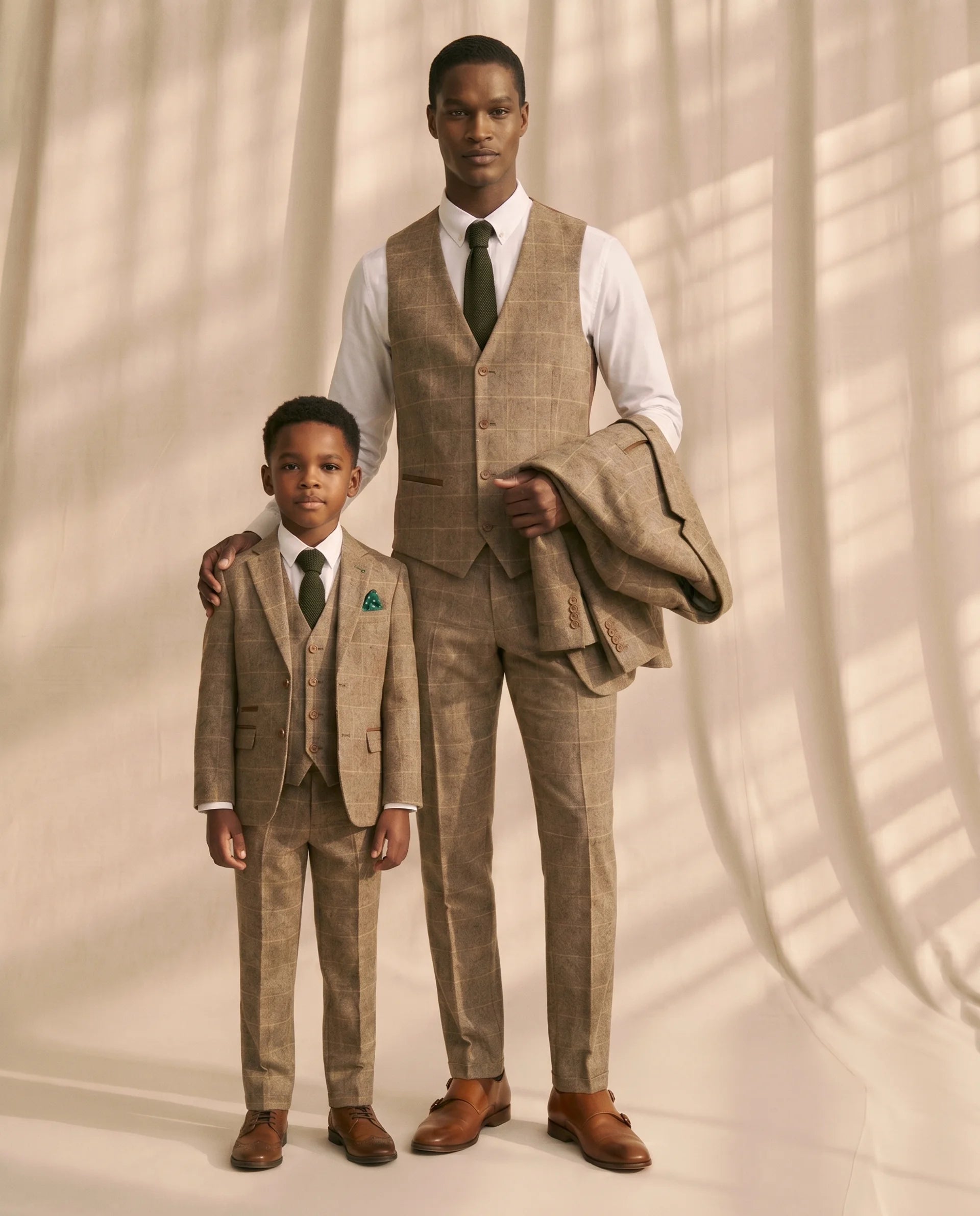 Father & Son - Ted Tan Tweed Three Piece suit