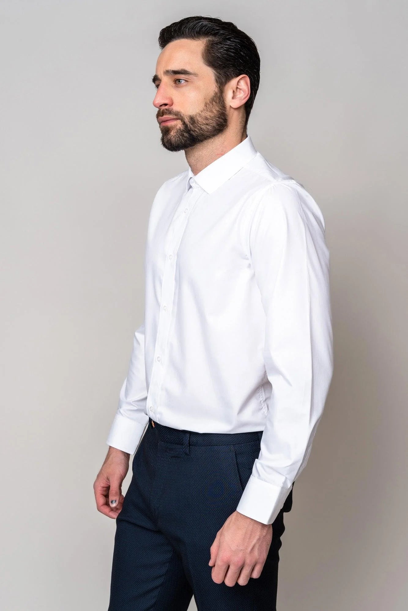 Carter - White Long Sleeve Shirt