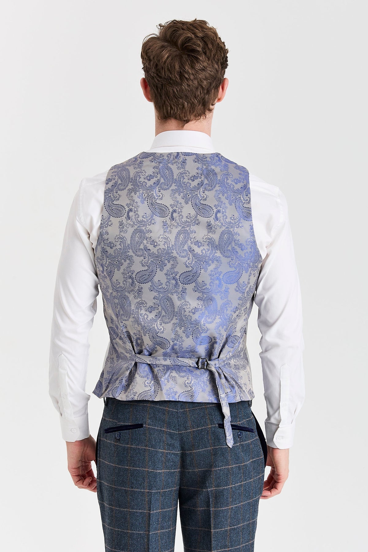 Harris Navy Tweed Suit with Belmont Silver Waistcoat – image 7