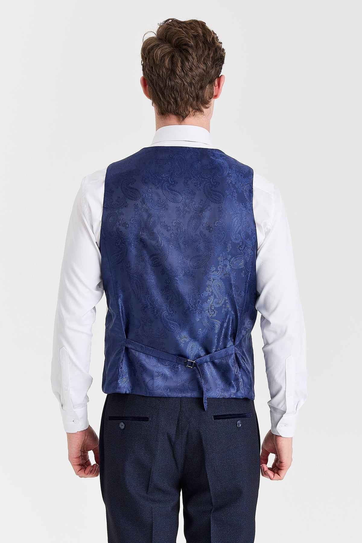 Regent Navy Check Suit with Regent Cream Waistcoat – image 6
