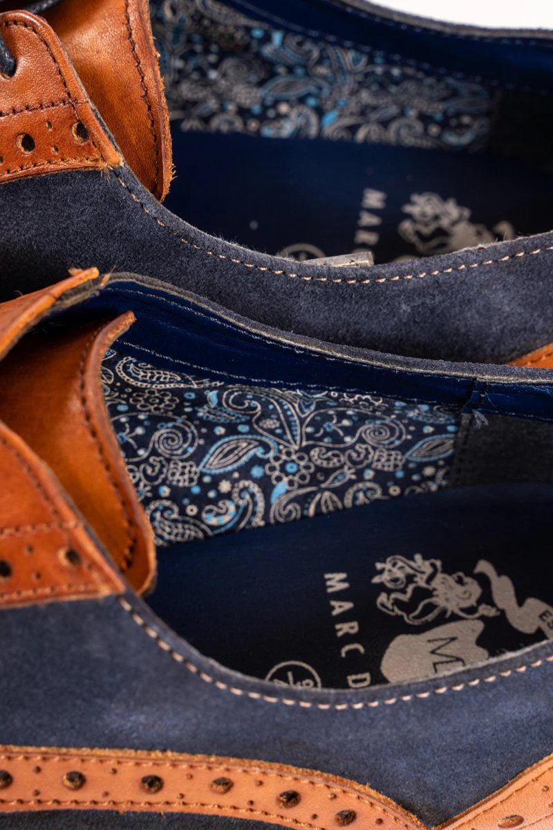 Murray - Tan Leather Suede Contrast Brogue Shoe