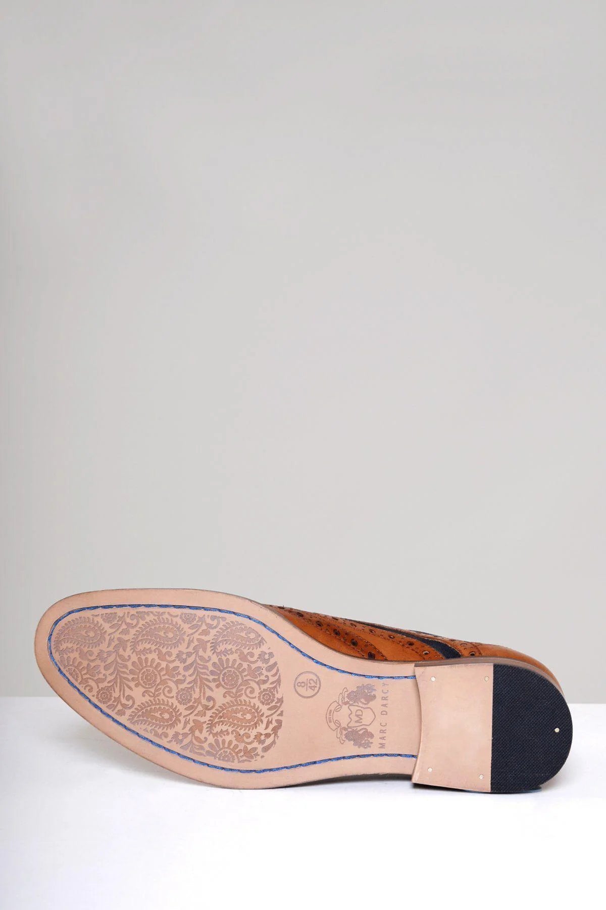 Murray - Tan Leather Suede Contrast Brogue Shoe