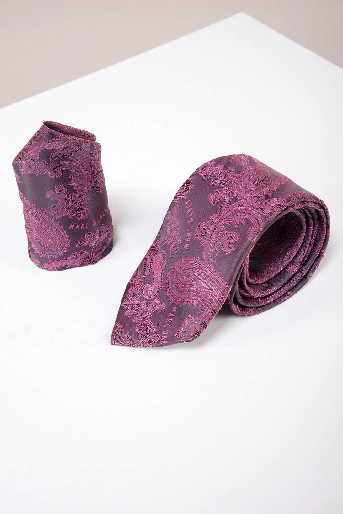MD Paisley - Berry Tie & Pocket Square Set