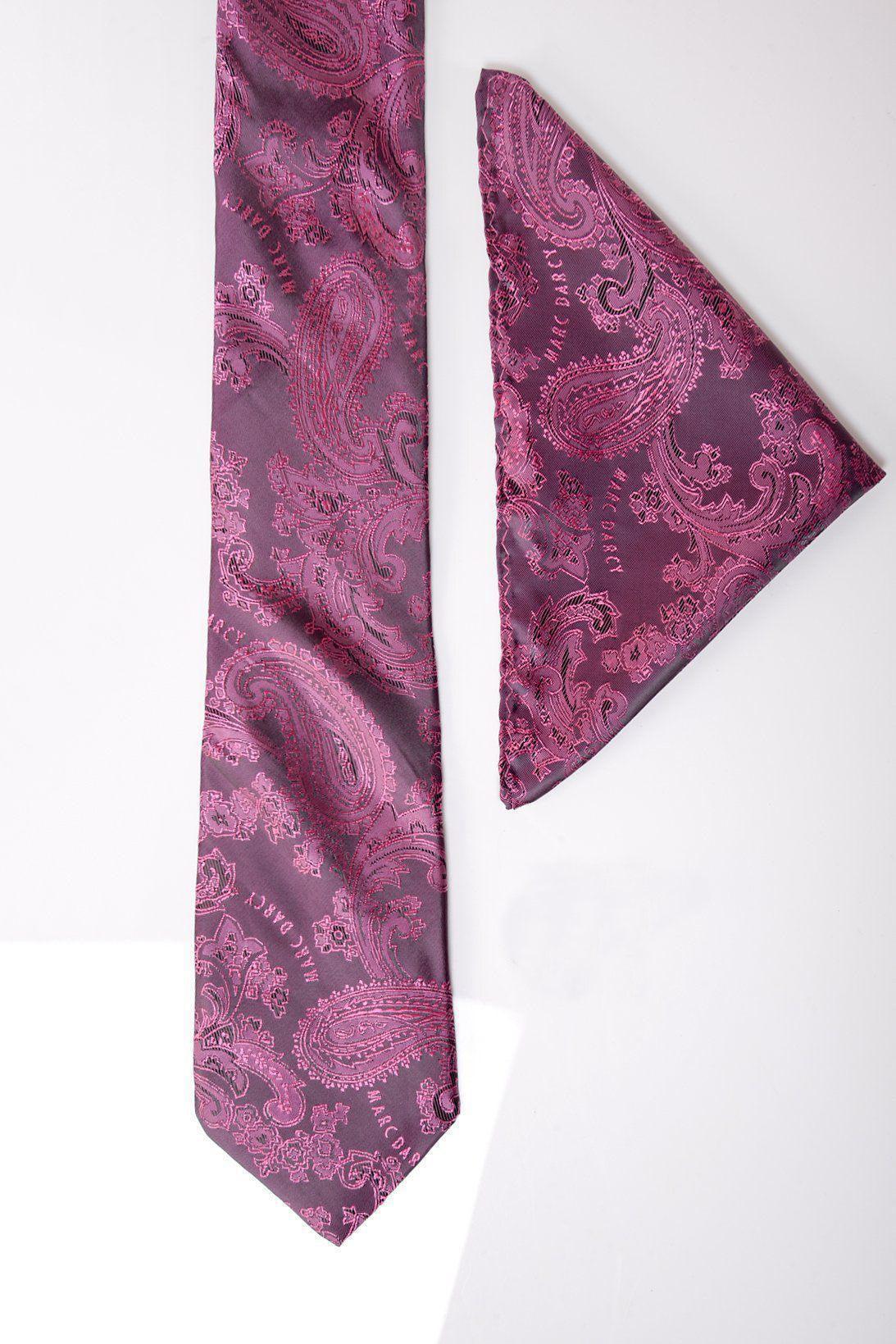 MD Paisley - Berry Tie & Pocket Square Set