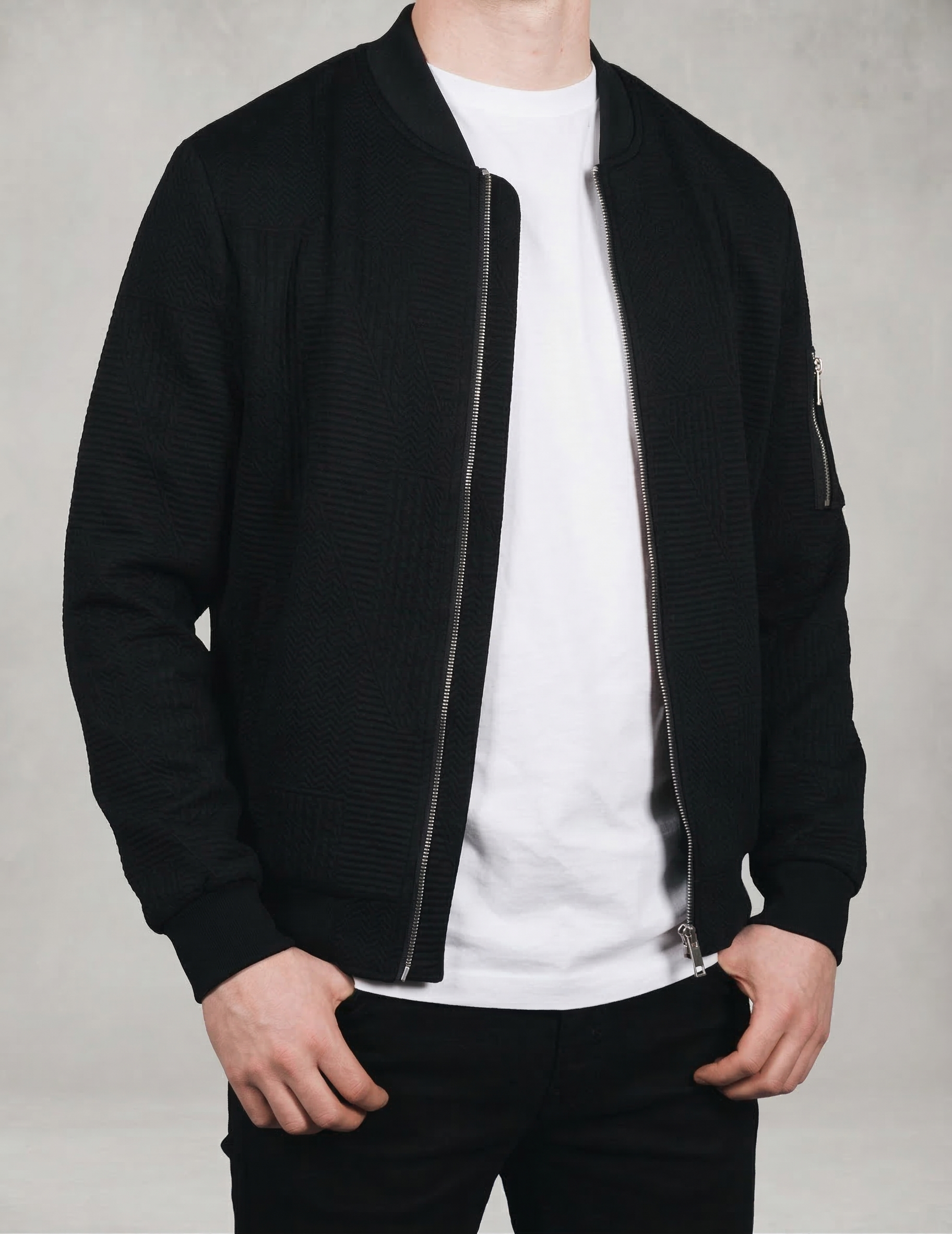 Multi Pattern Bomber Jacket