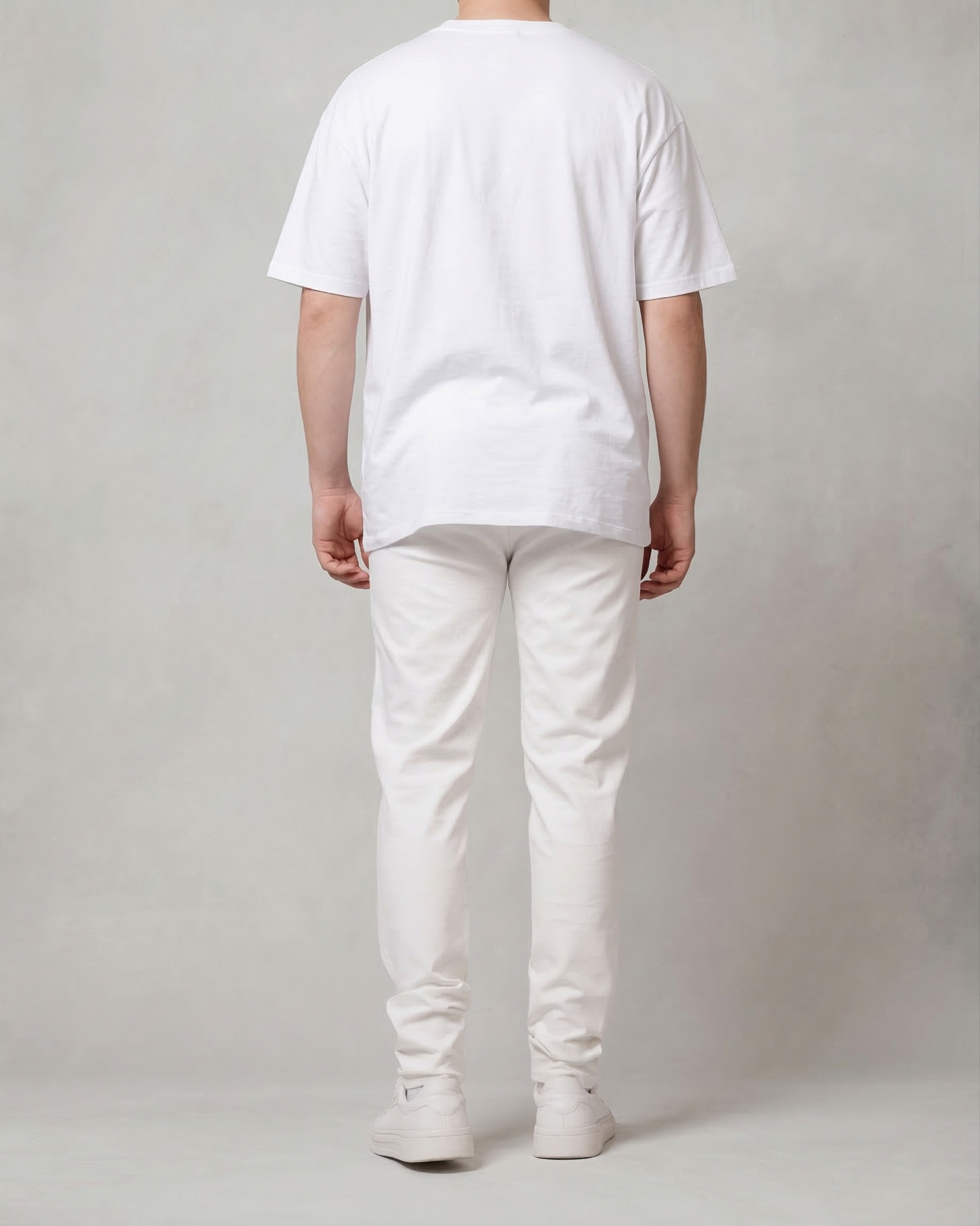 Skinny Fit White Stretch Trousers