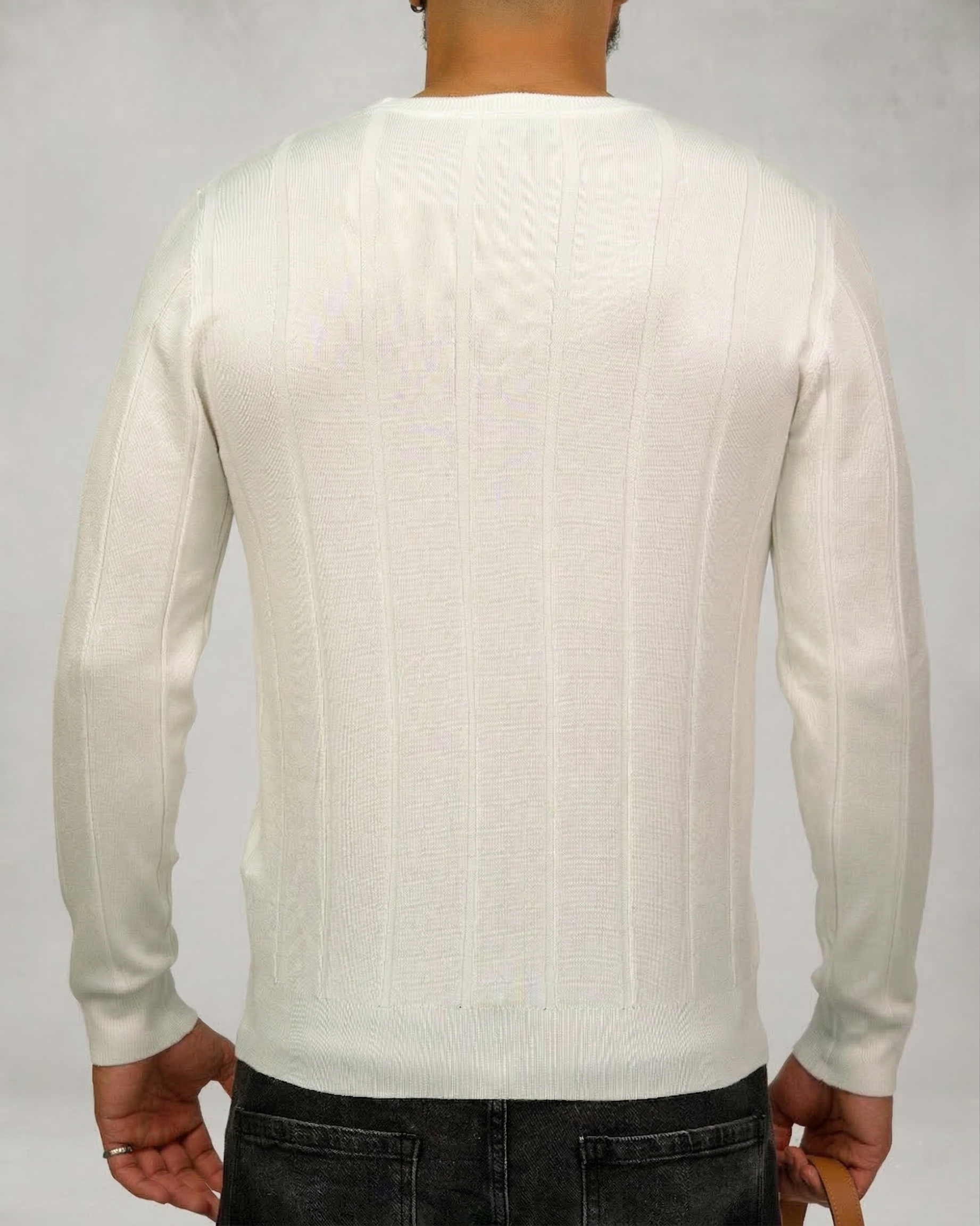 Ribbed Knit Crewneck Sweater