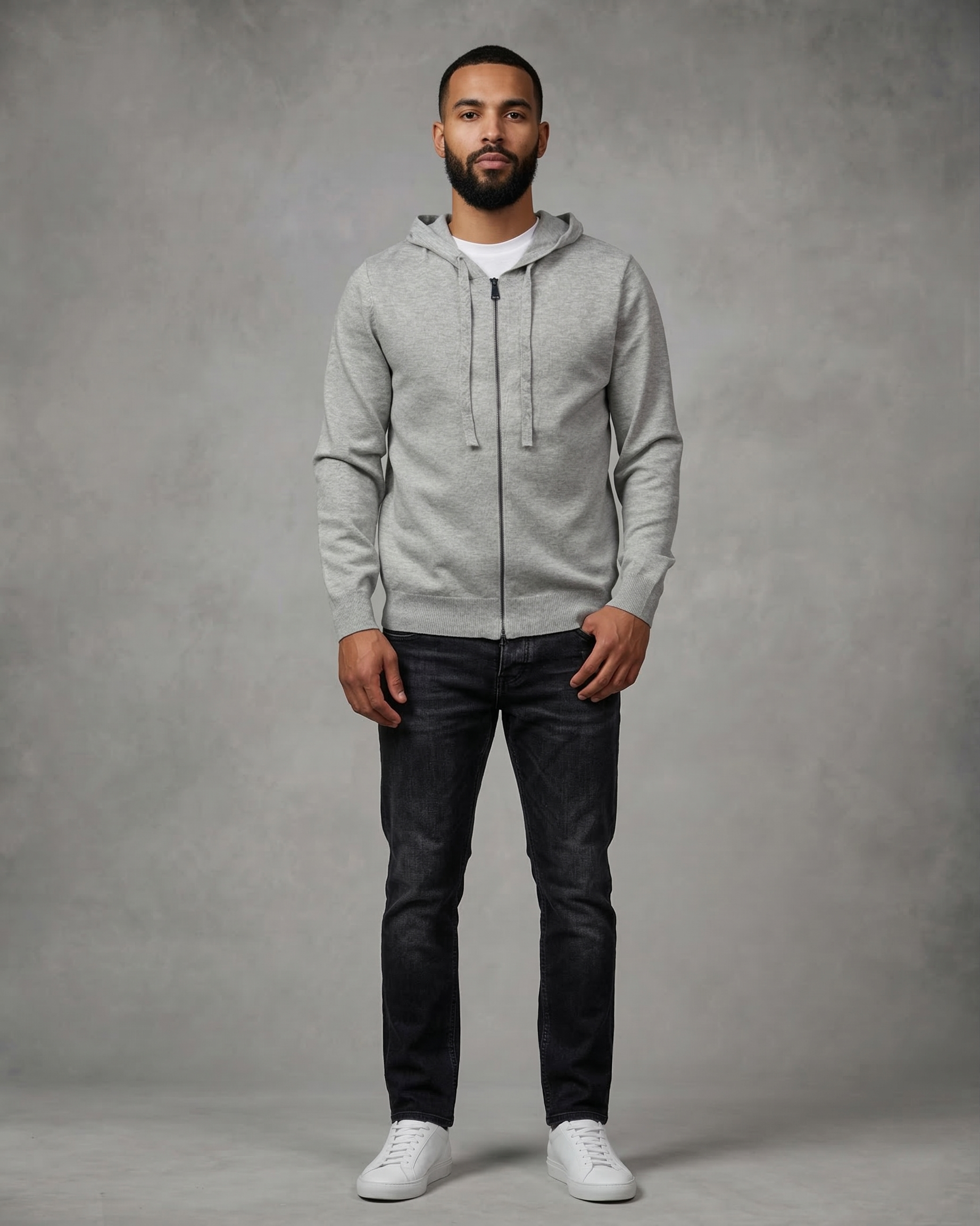 Full-Zip Knit Hoodie