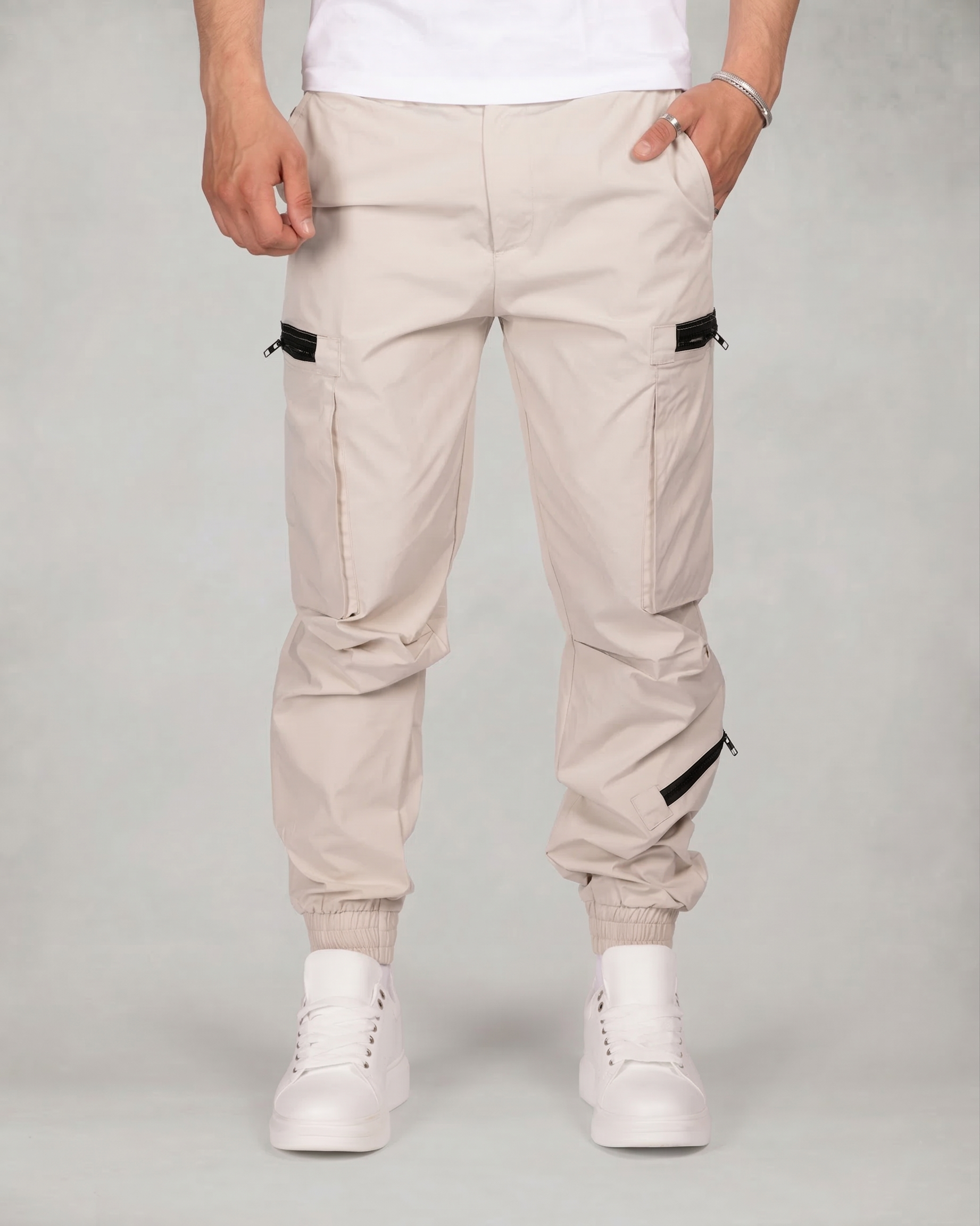 Slim Fit Zip Pocket Cargo Joggers