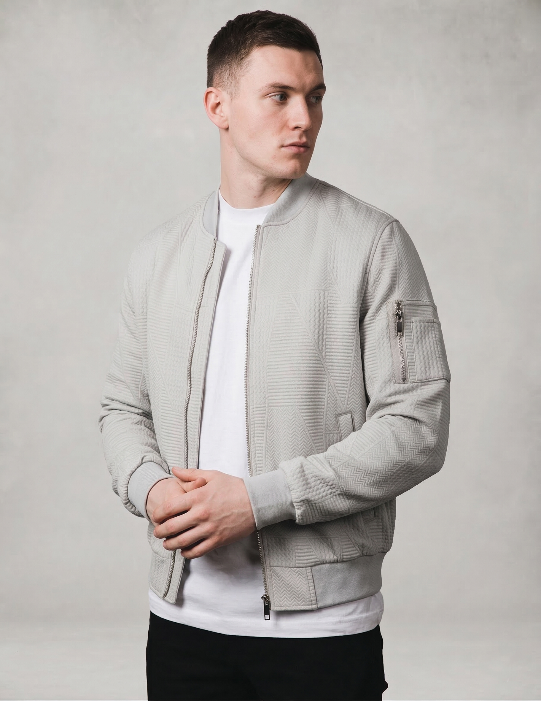 Multi Pattern Bomber Jacket