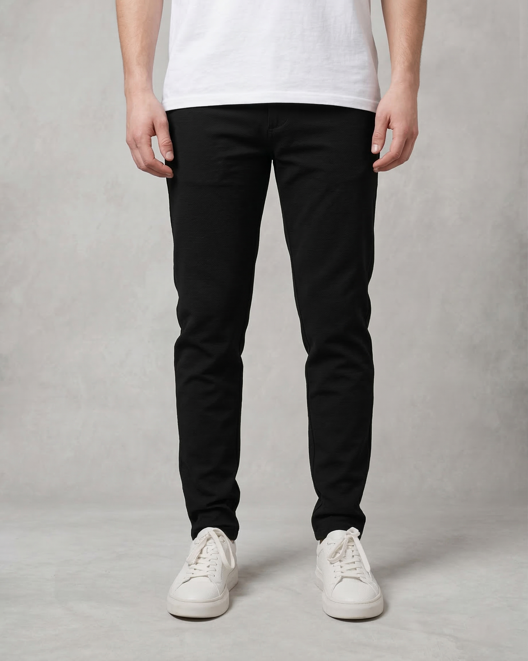 Skinny Fit Black Stretch Trousers