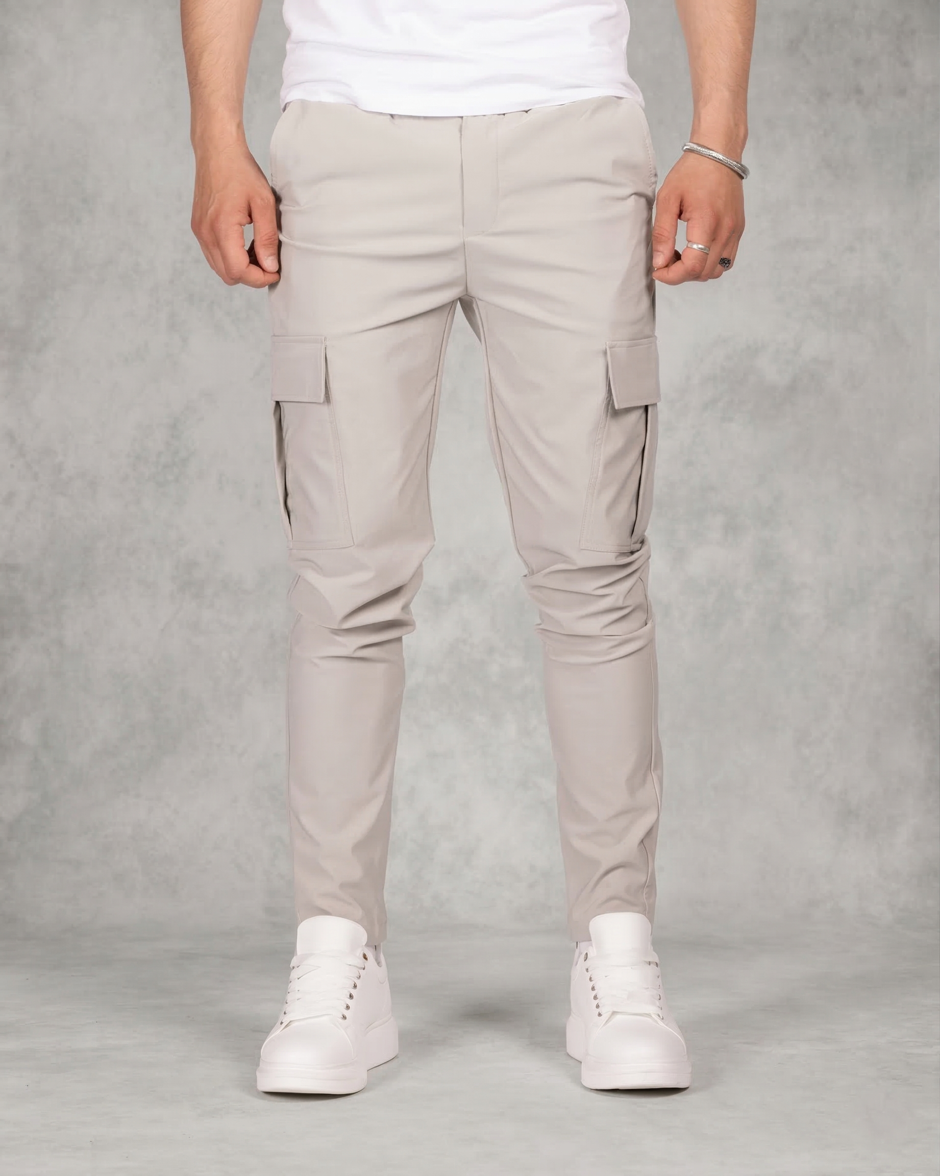 Slim Fit Cargo Jogger Pants with Flap Pockets