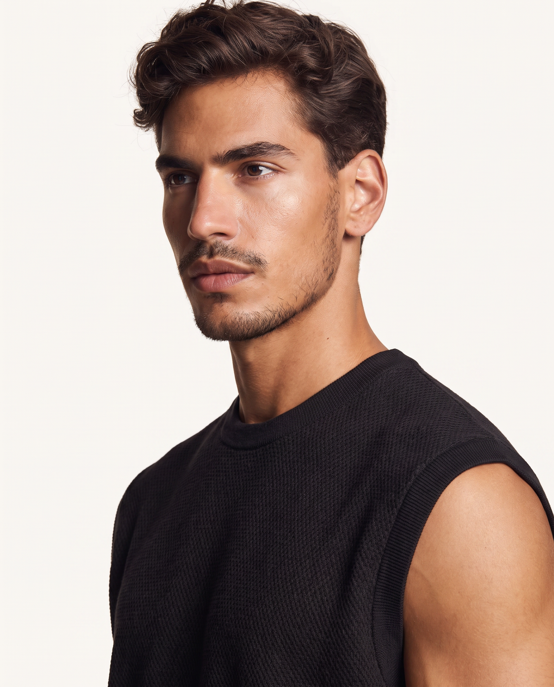 Black Textured-Knit Vest & Trouser Set