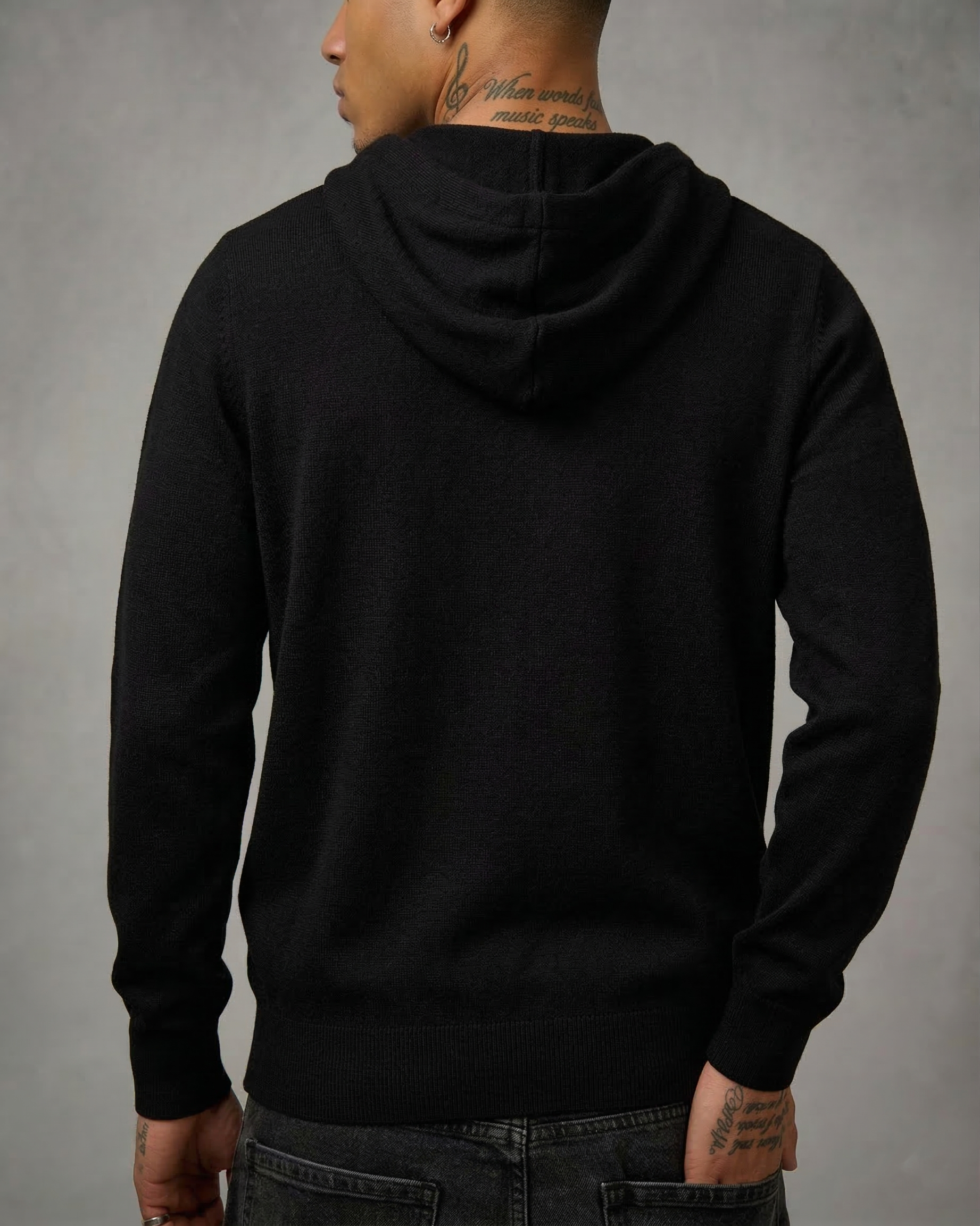 Full-Zip Knit Hoodie