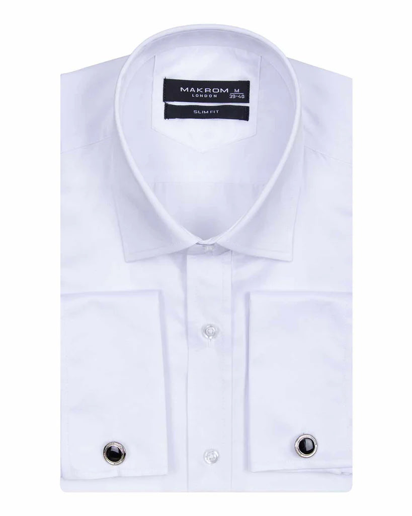 White Plain Double Cuff Shirt