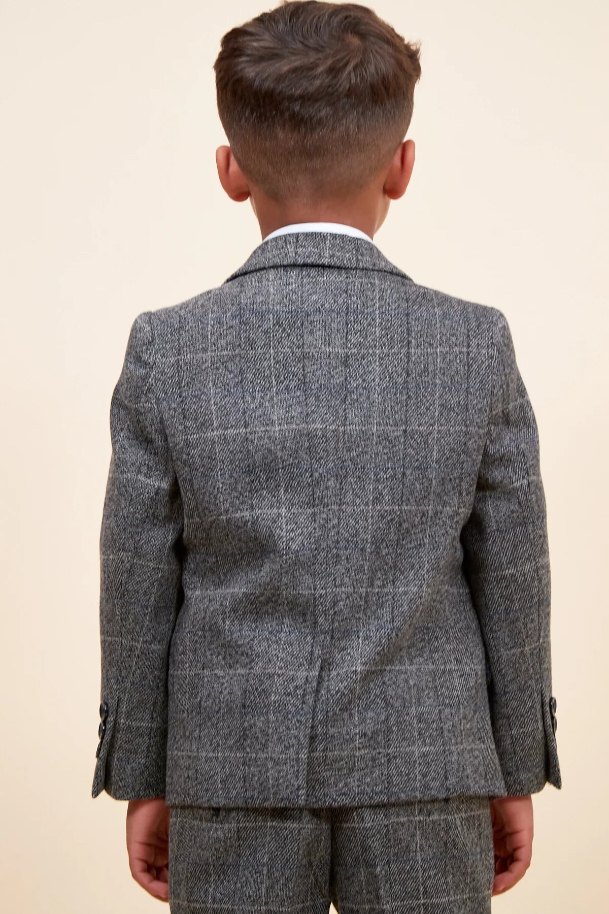 Scott - Childrens Grey Check Three Piece Suit