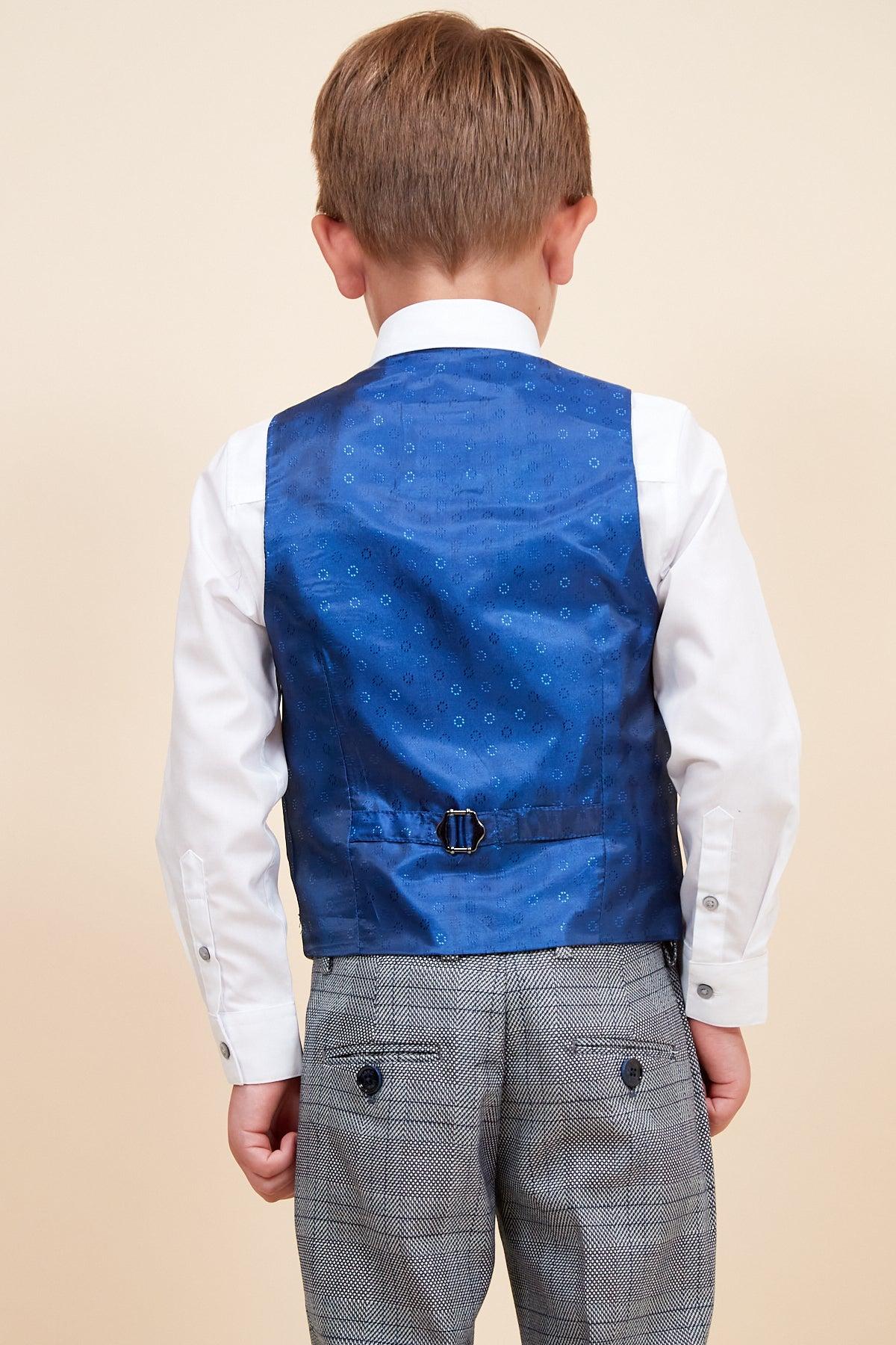 Jerry - Childrens Grey Check Three Piece Suit