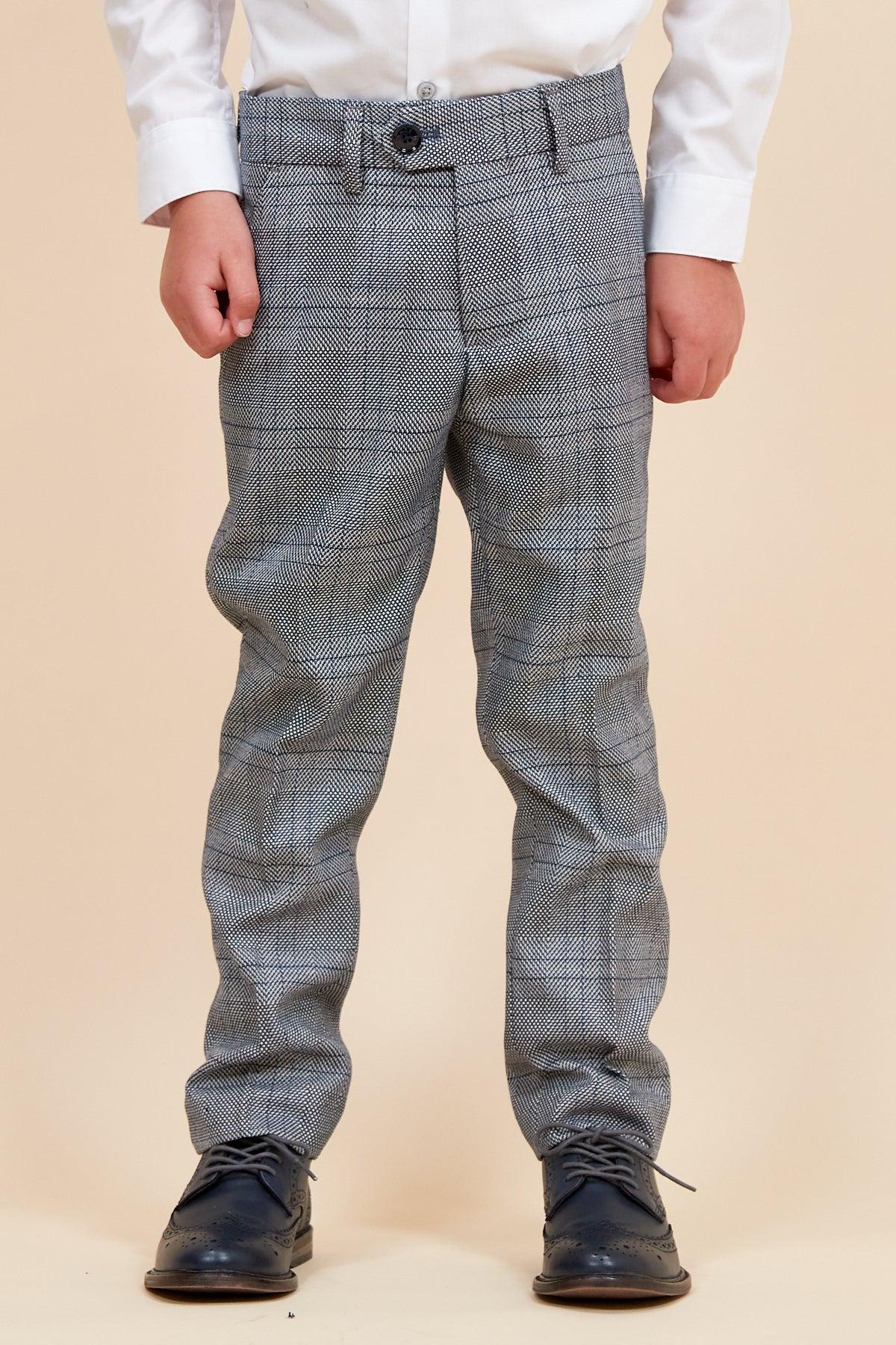 Jerry - Childrens Grey Check Three Piece Suit
