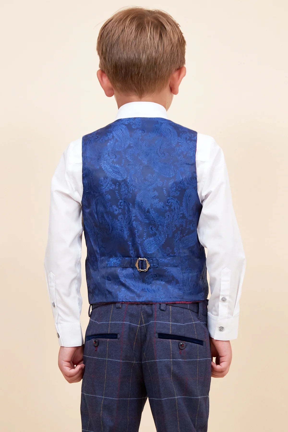 Drake - Children's Navy Check Three Piece Suit