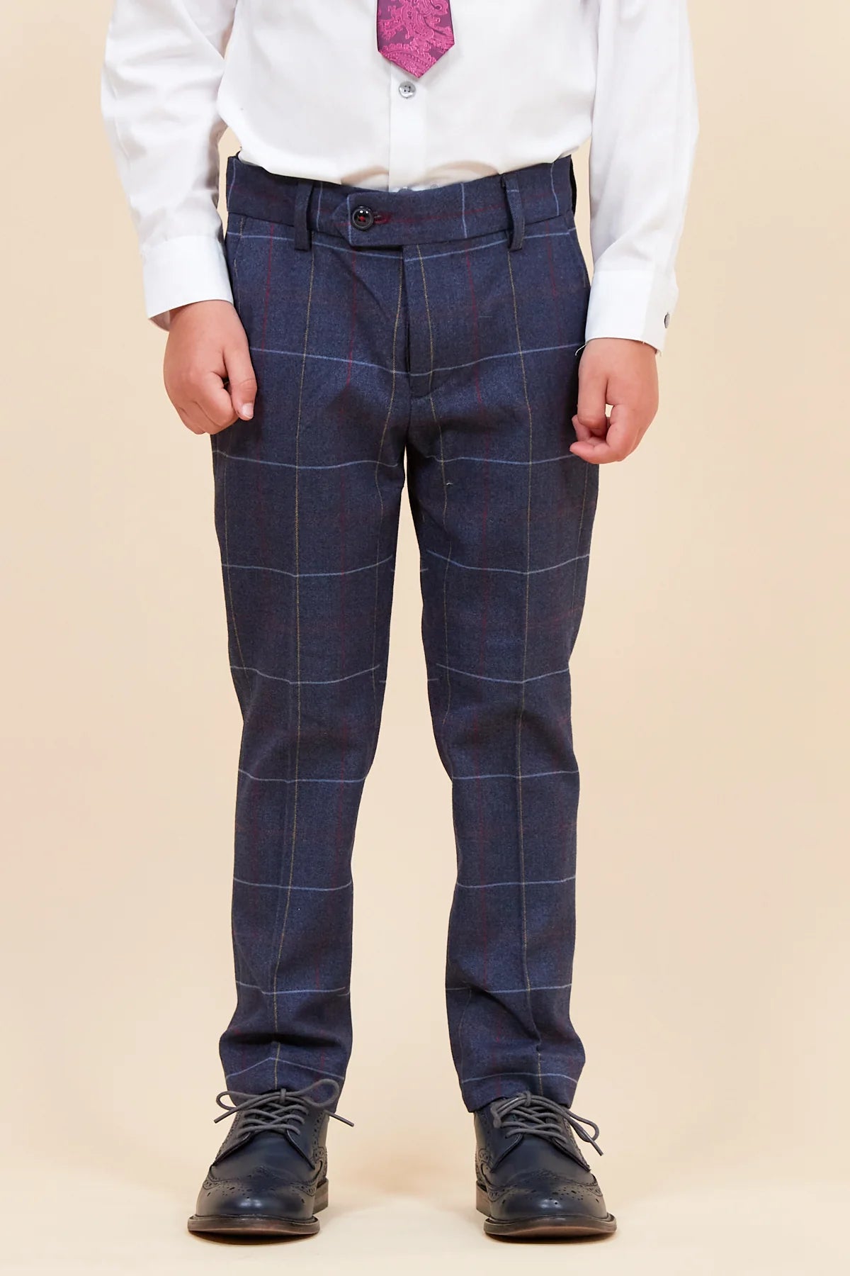 Drake - Children's Navy Check Three Piece Suit