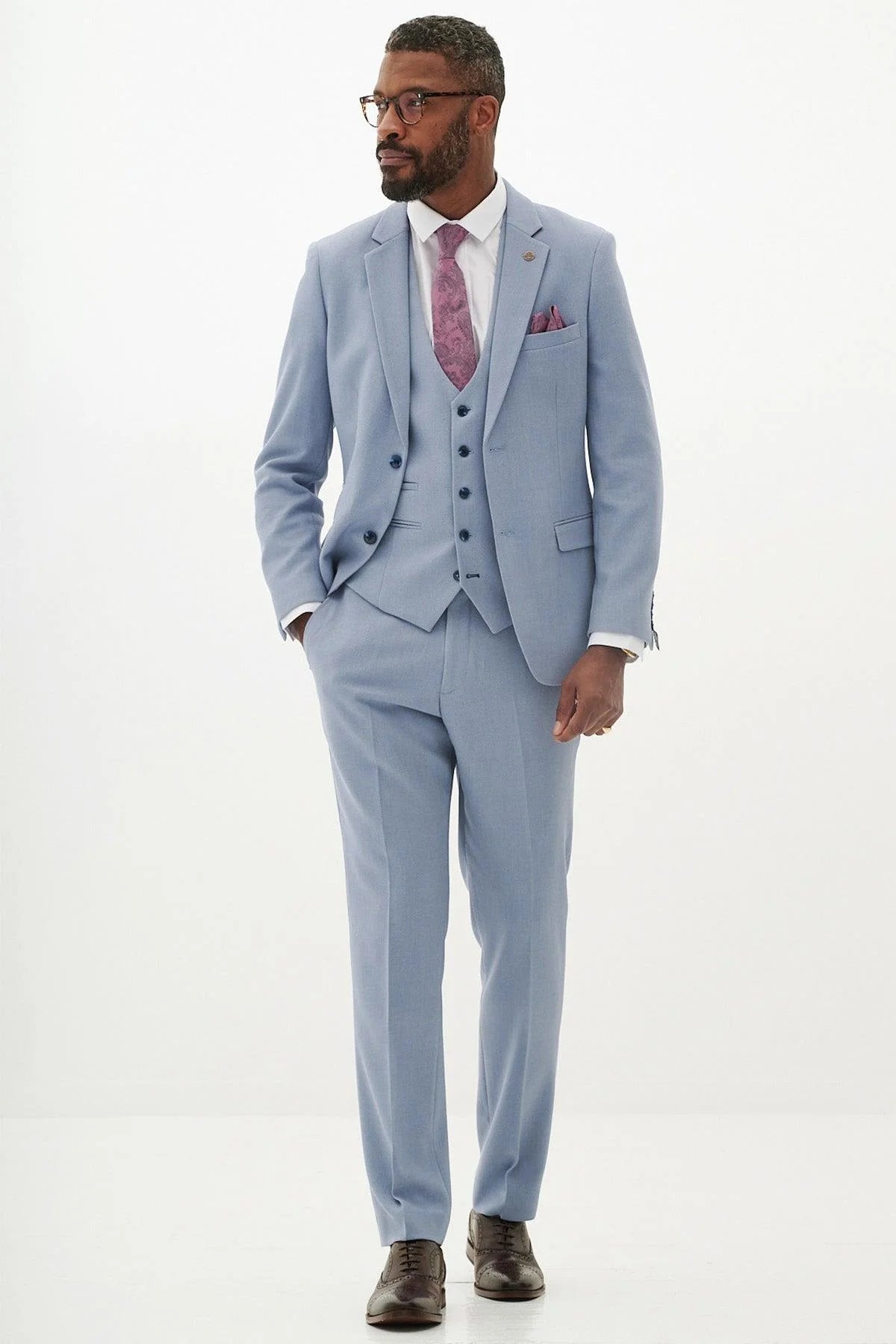 HM5 - Sky Blue Three Piece Suit