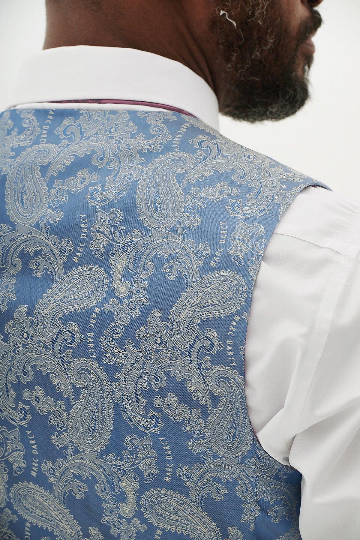 HM5 - Sky Blue Single Breasted Waistcoat