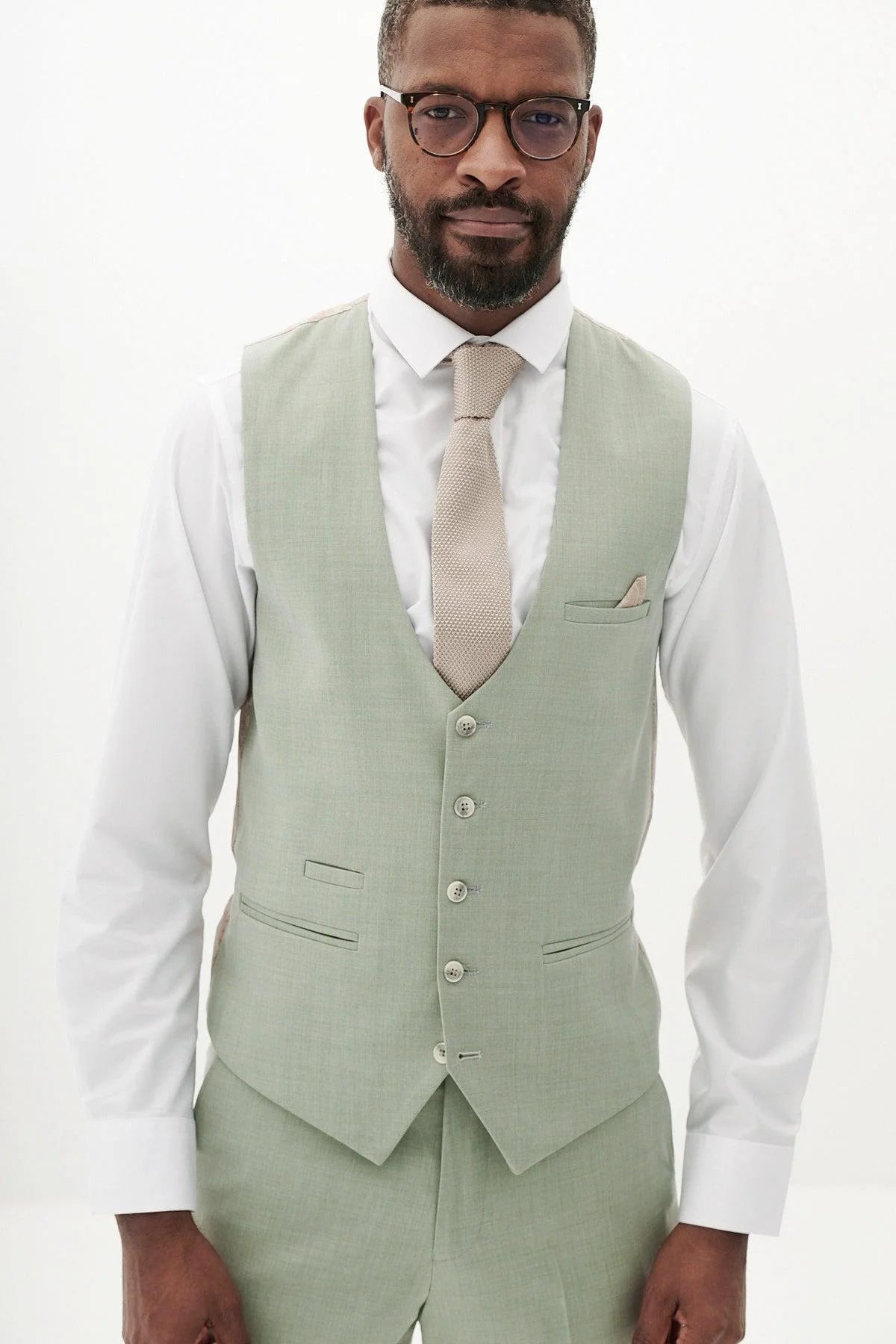 Finley - Moss Green Single Breasted Waistcoat
