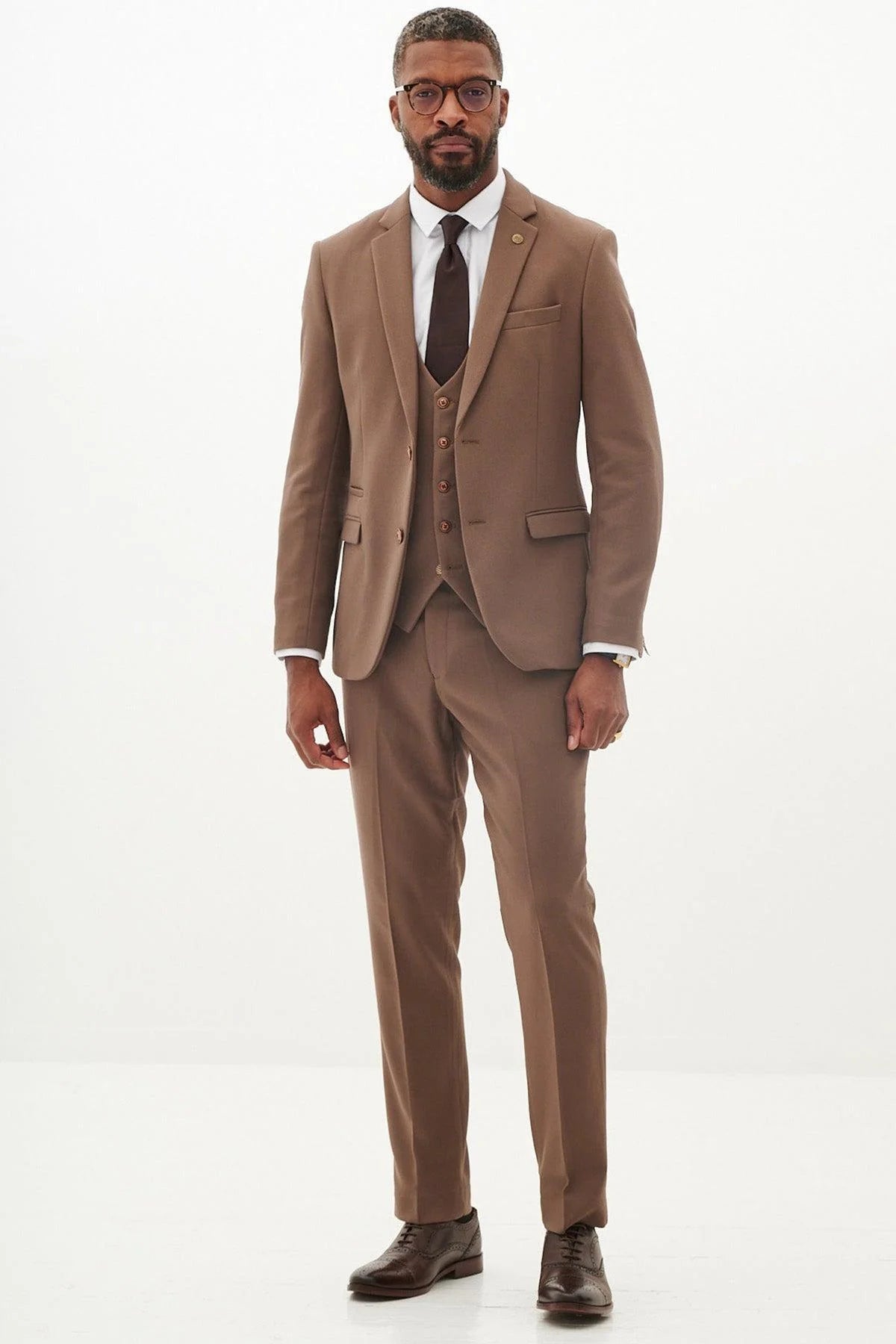 HM5 - Tan Tailored Three Piece Suit
