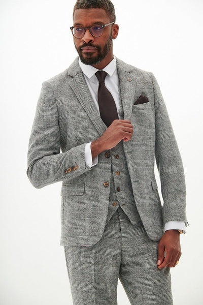 Kris - Silver Grey Tweed Blazer
