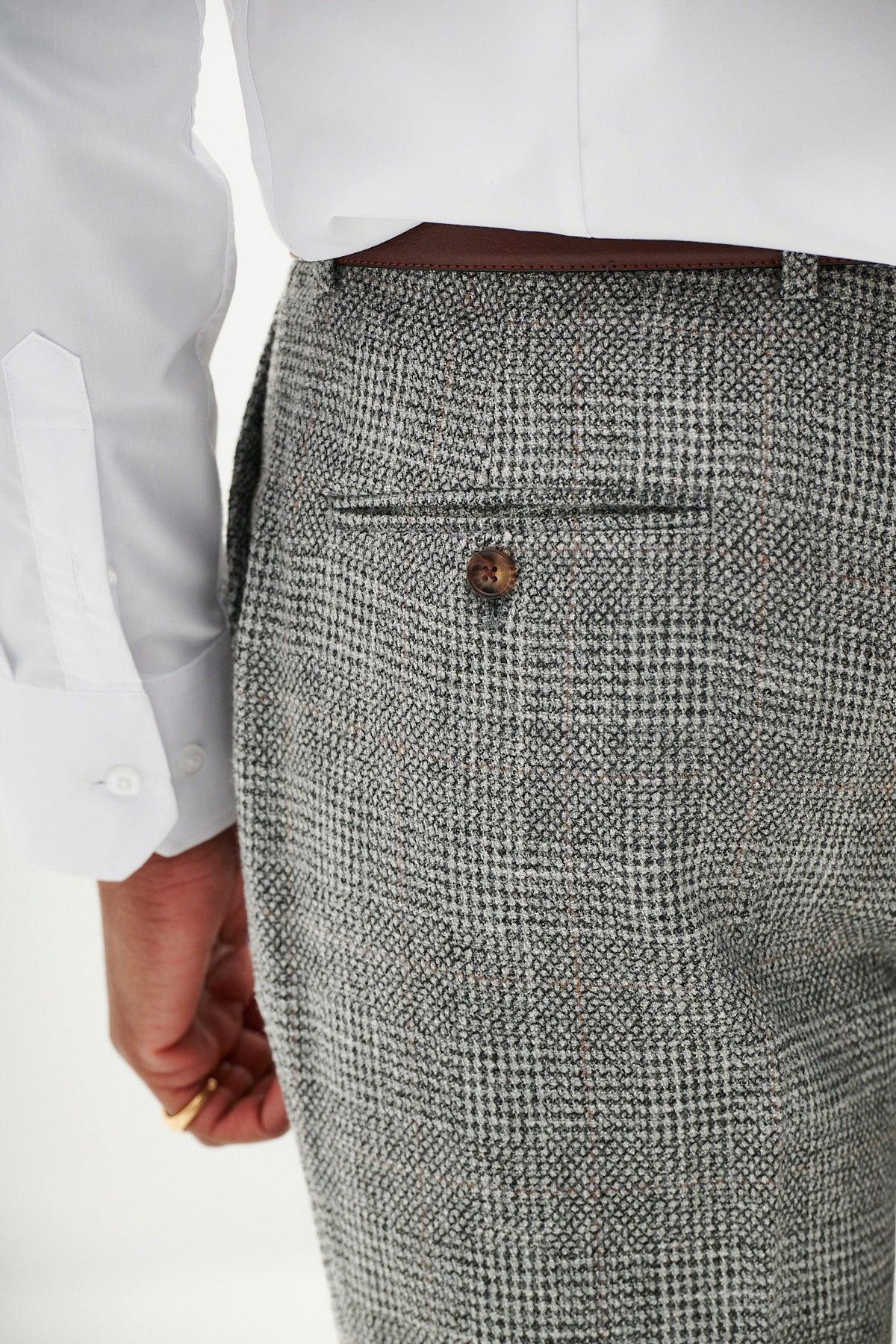 KRIS - Silver Grey Tweed Three Piece Suit