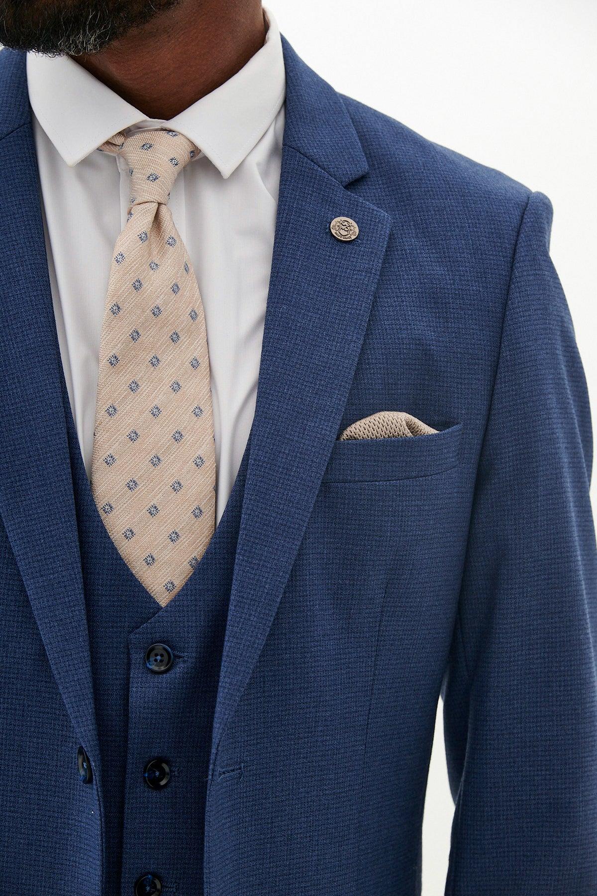 Ashley - Navy Blue Three Piece Suit