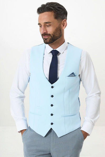 Kelvin - Sky Blue Single Breasted Waistcoat