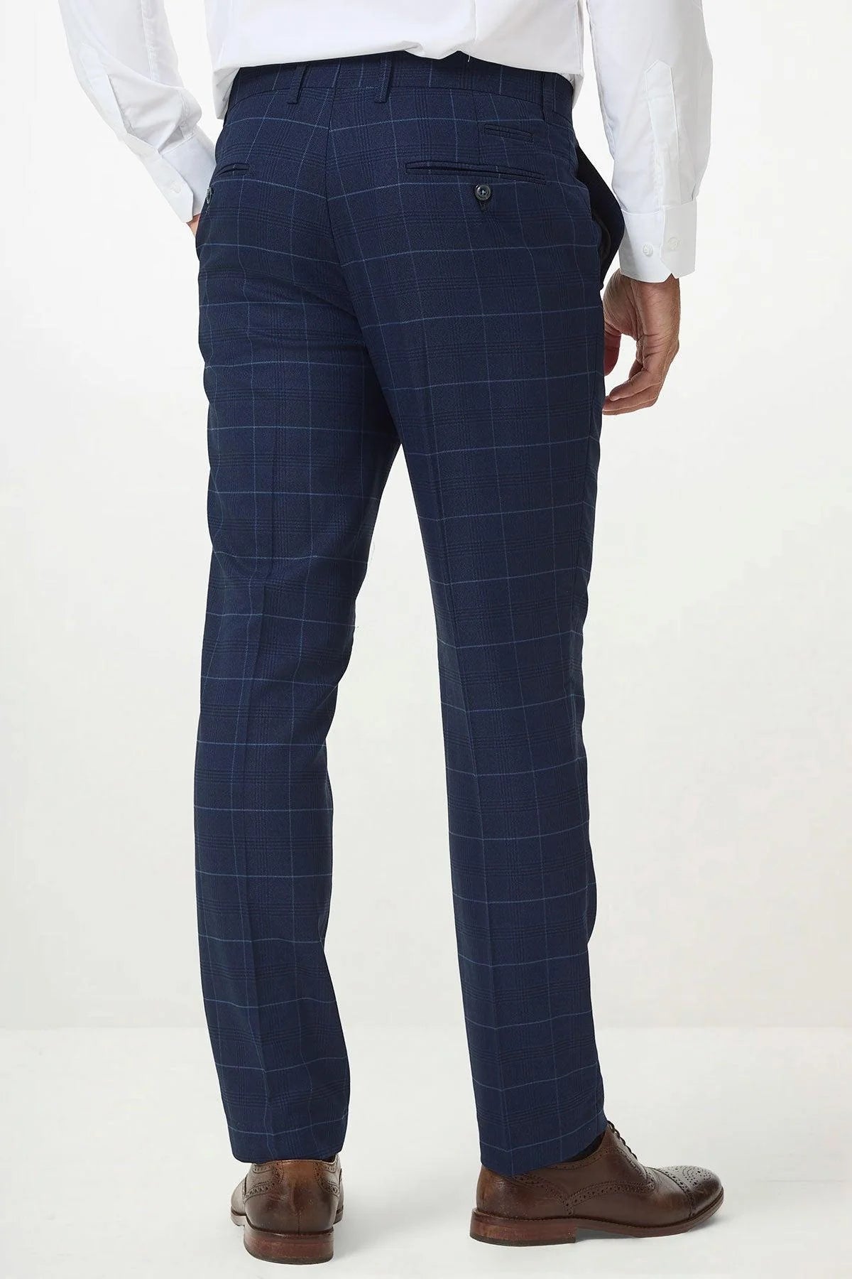 Edinson - Navy Sky Check Trousers
