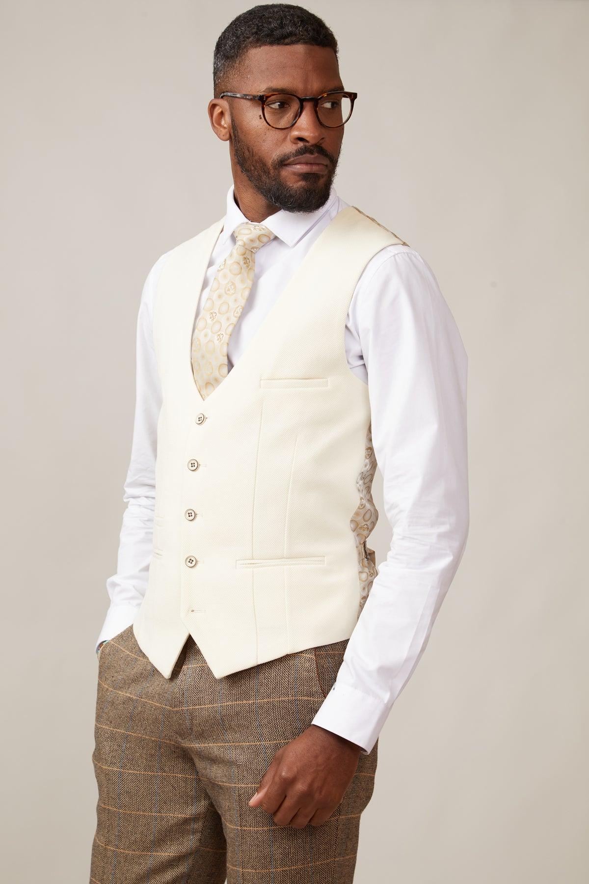 Kelvin Cream Single Breasted Waistcoat