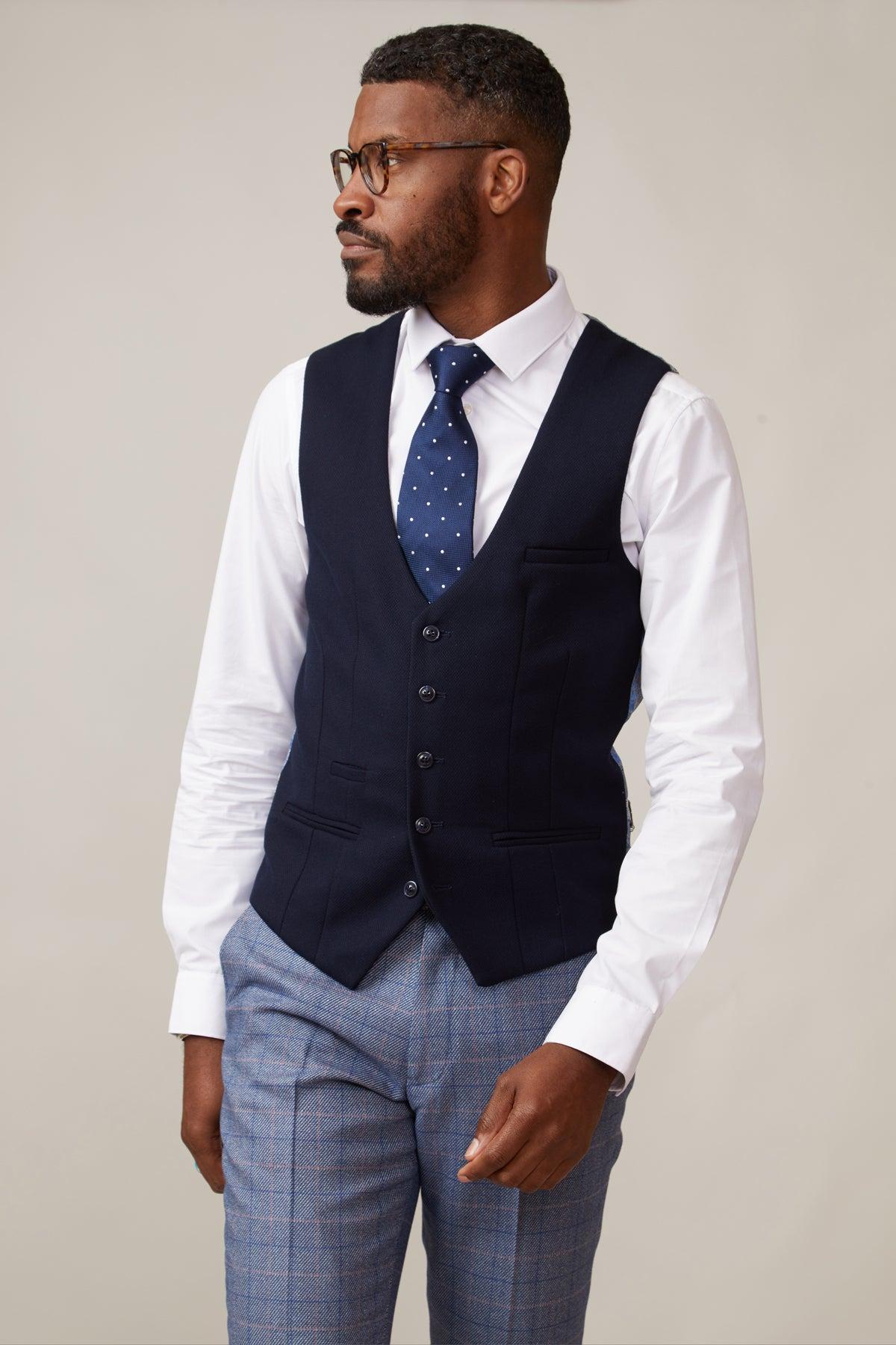 Kelvin Navy Single Breasted Waistcoat