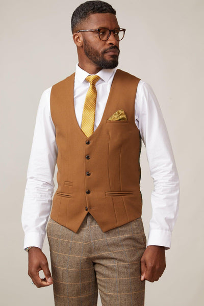 Kelvin - Tan Single Breasted Waistcoat