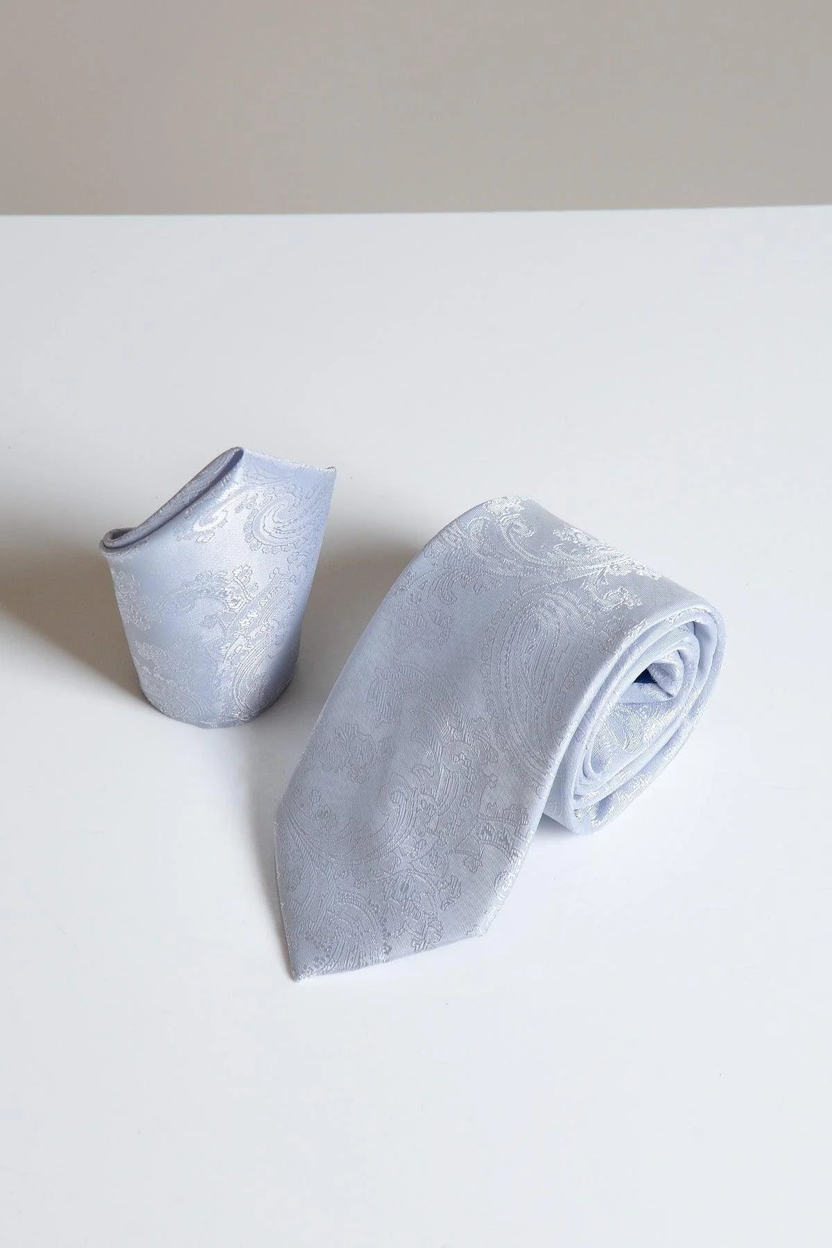MD Paisley -  Silver Tie and Pocket Square Set