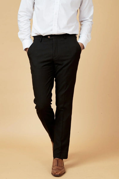 Max - Black Trousers With Contrast Buttons
