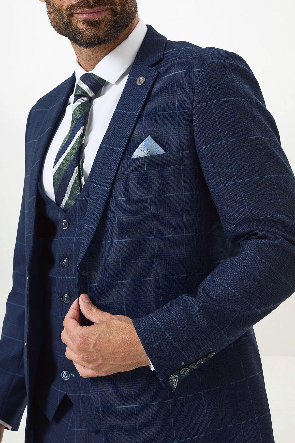Edinson - Navy Sky Check Blazer