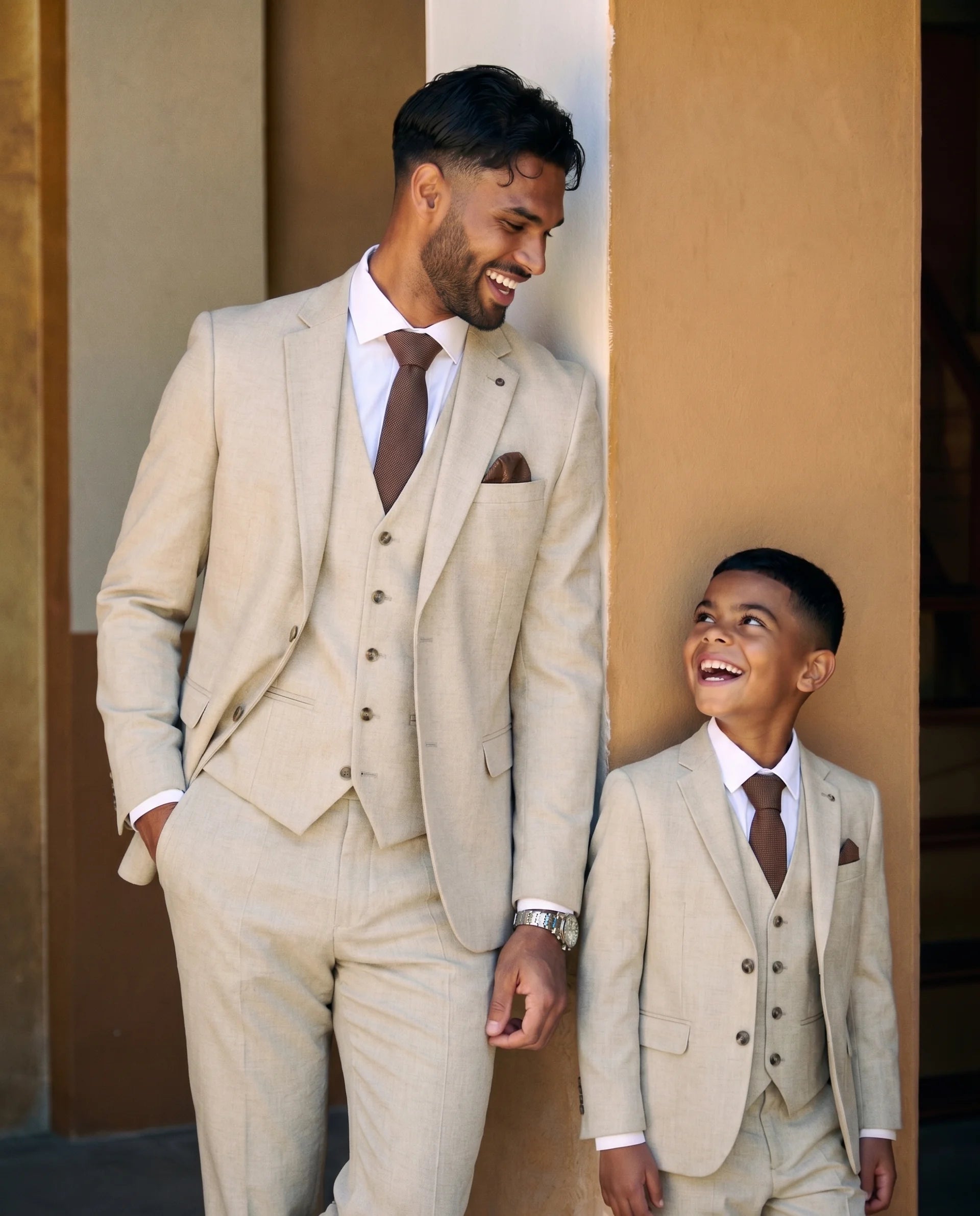 Father & Son - Belmont Beige Three Piece Suit
