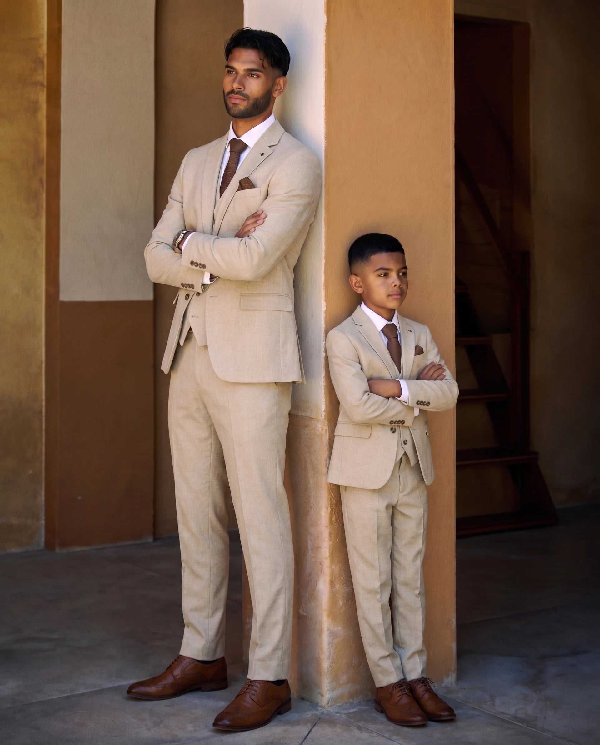Father & Son - Belmont Beige Three Piece Suit