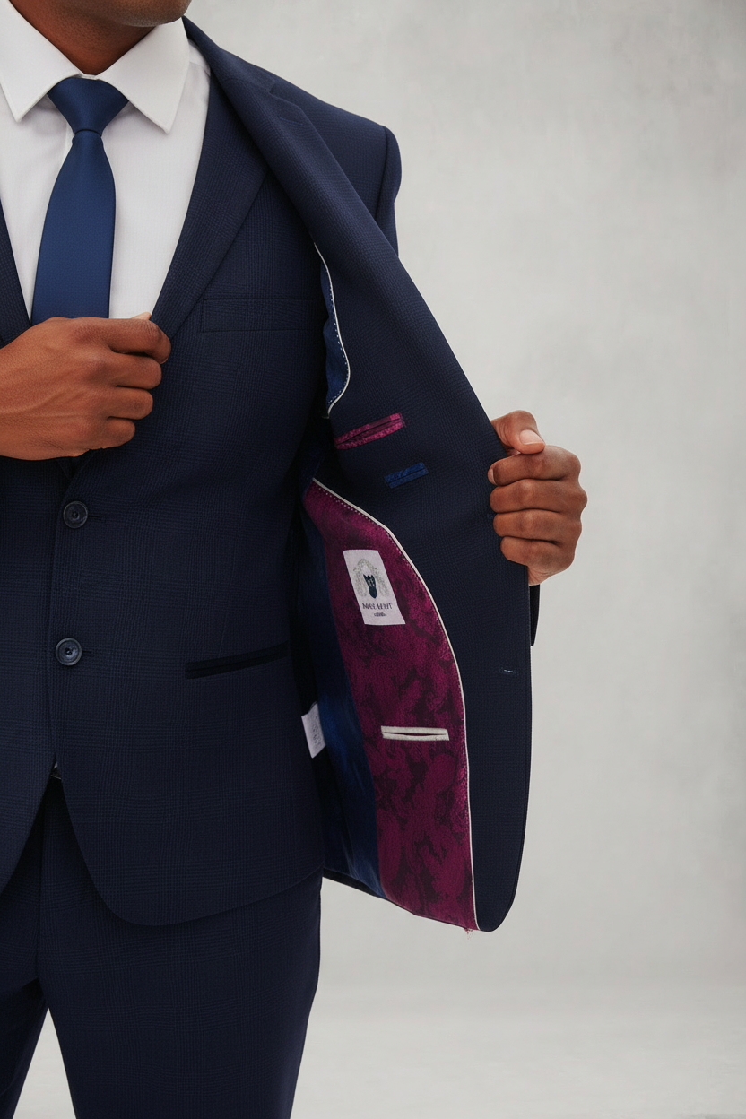 Bromley - Navy Check Blazer