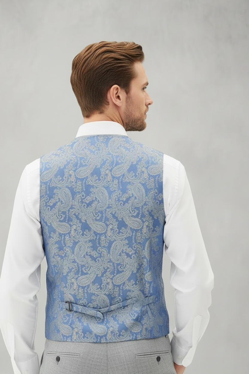 Bromley - Stone Check Three Piece Suit