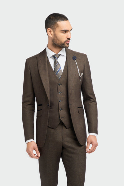 Caridi - Brown Slim Fit Blazer