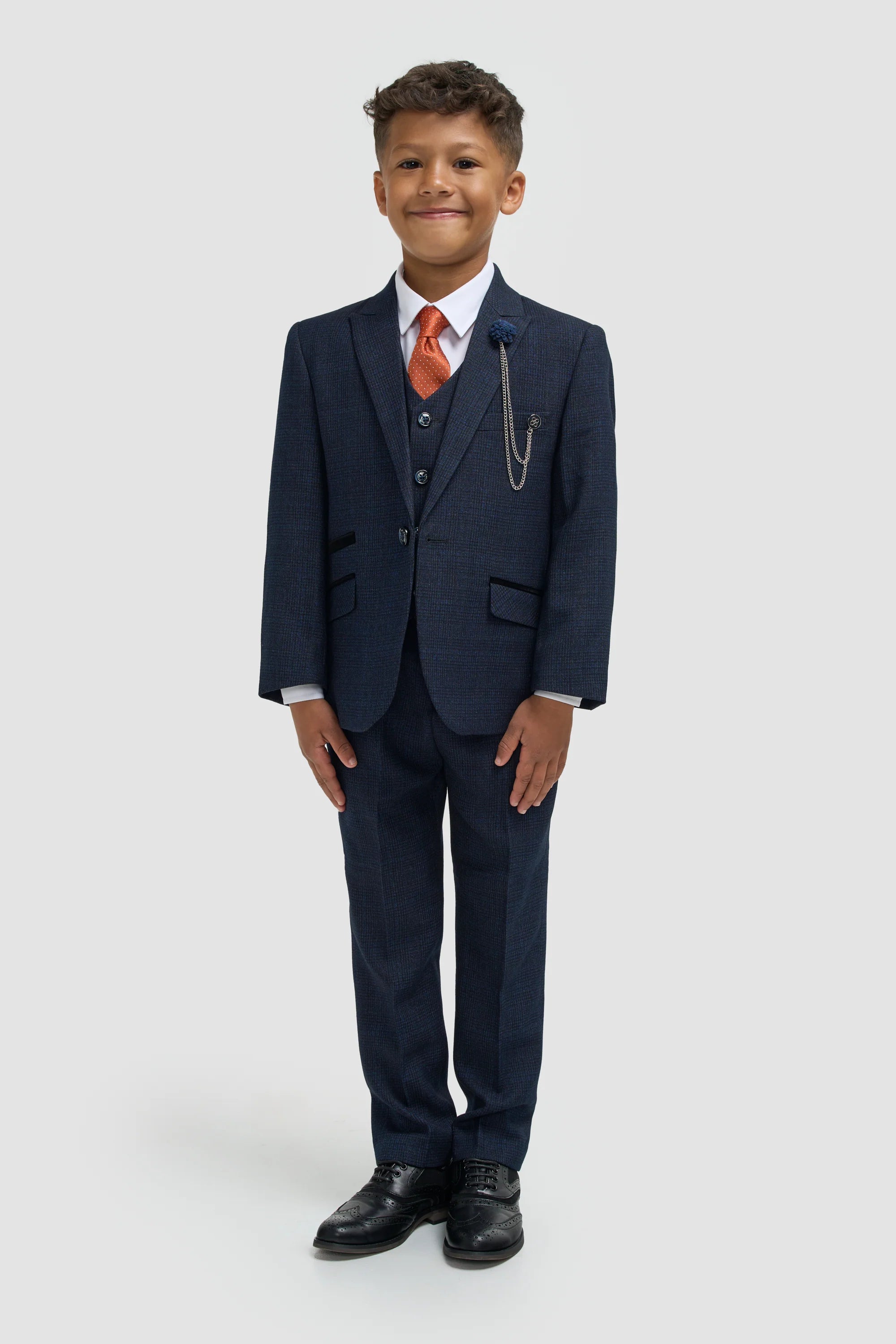 Boys Caridi Navy Three Piece Suit