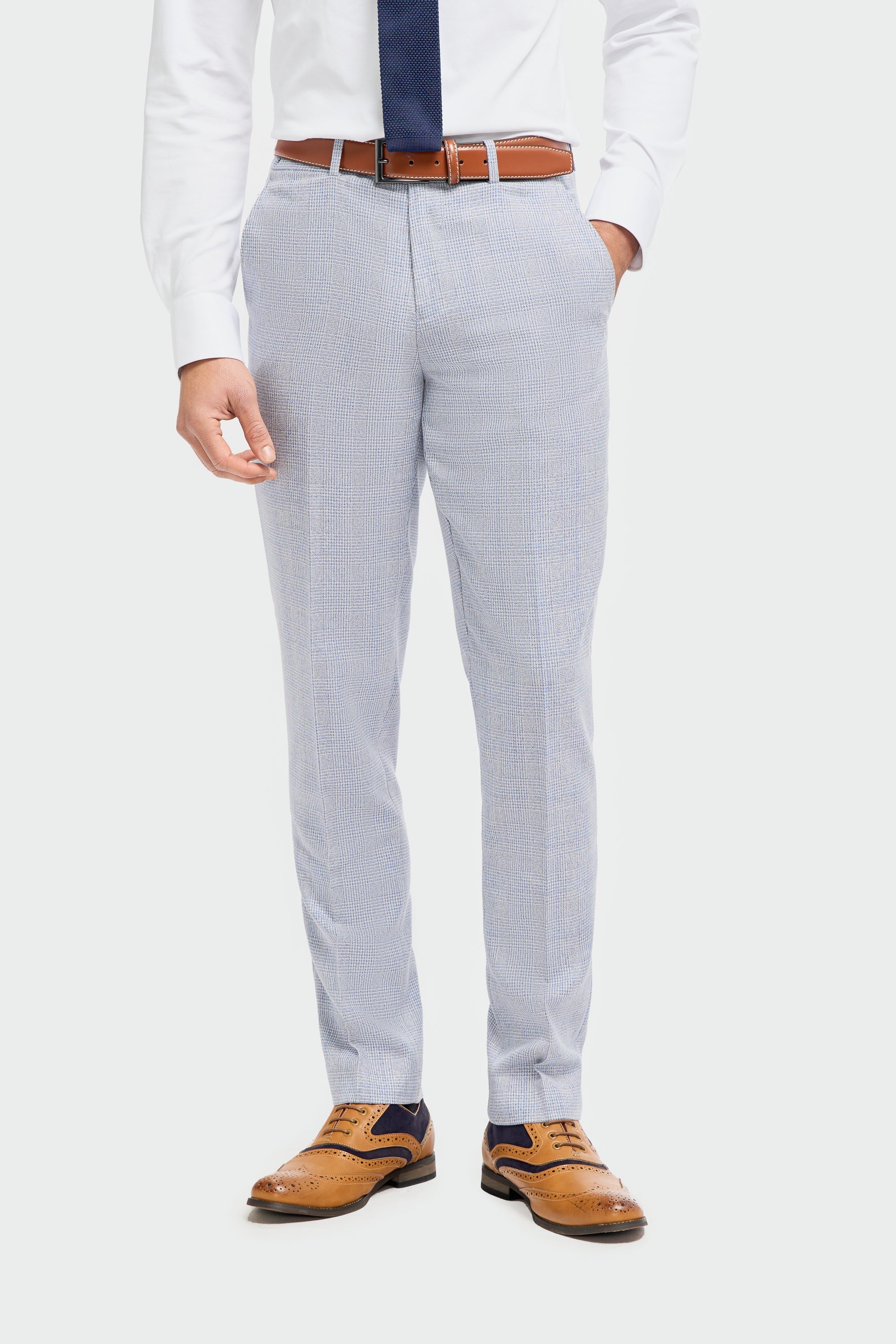 Caridi -  Sky Blue Slim Fit Trousers