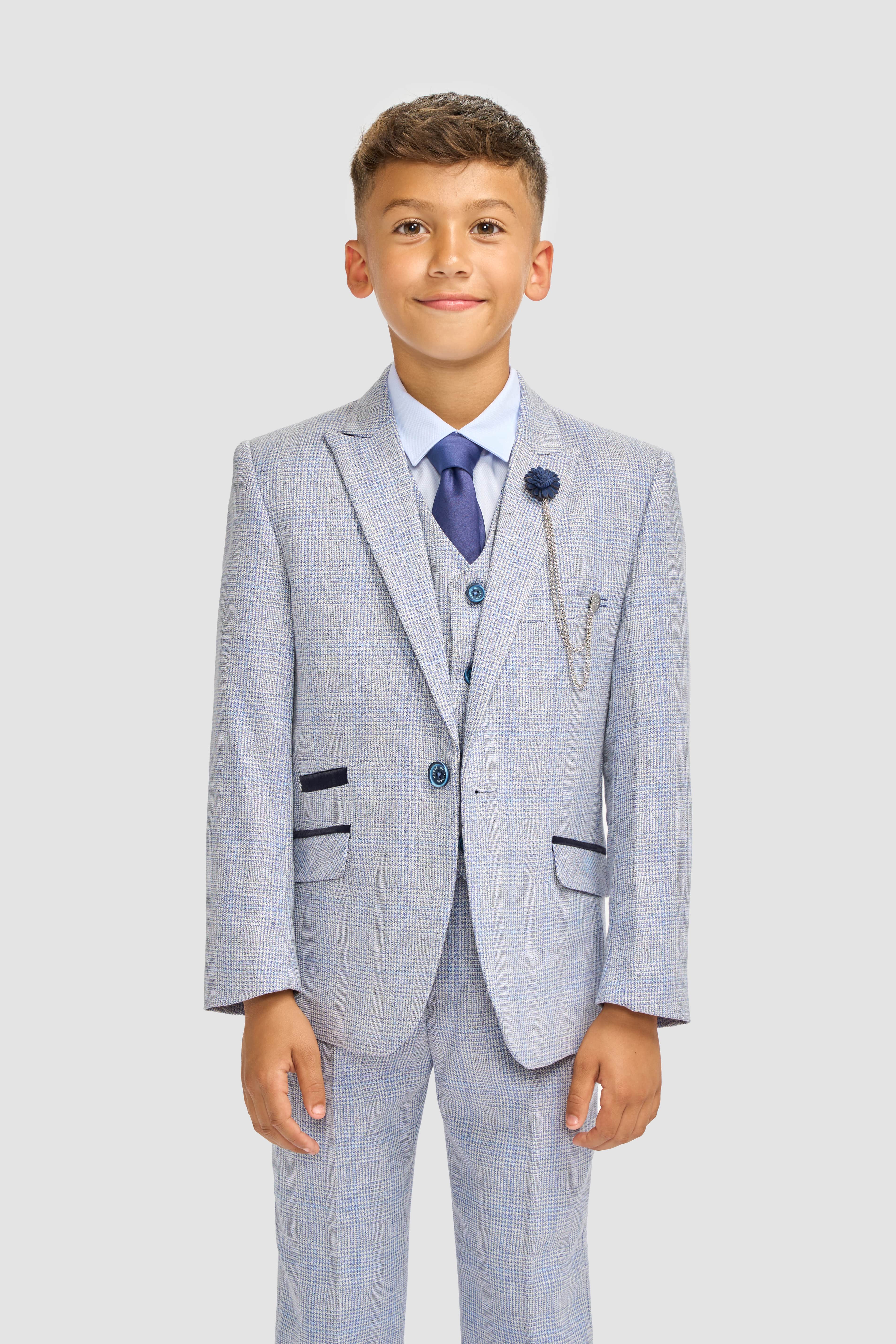 Boys Caridi Sky Three Piece Suit