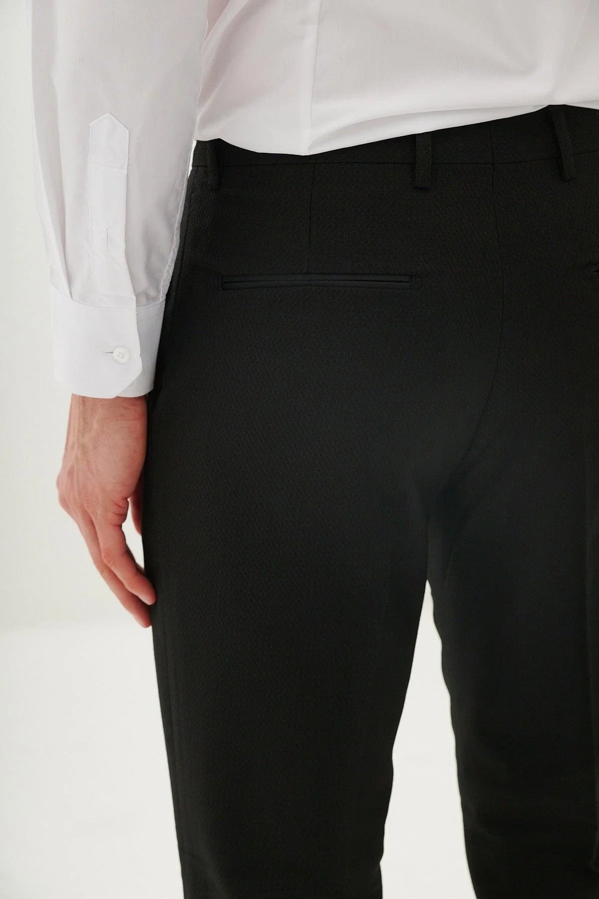 Dalton - Black Tux Lapel Diamond Three Piece Suit